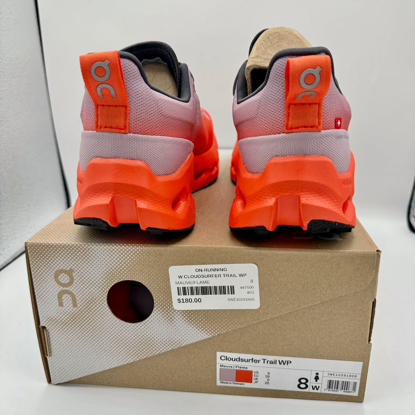 On Running Cloudsurfer Trail WP Waterproof Women’s Shoes Orange Grey Black