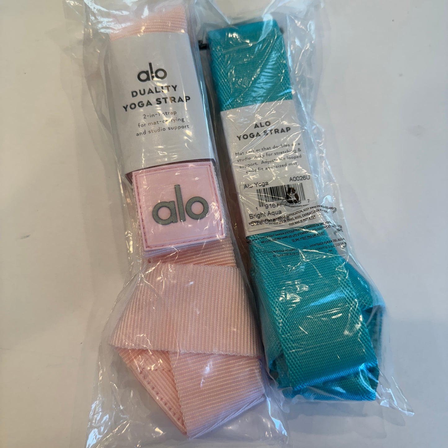 Alo Straps , Pink / Teal Yoga Strap BUNDLE (2) Both are Brand New !