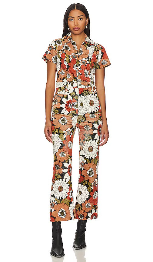Show Me Your Mumu Cropped Everhart Jumpsuit in Hutton Floral Corduroy