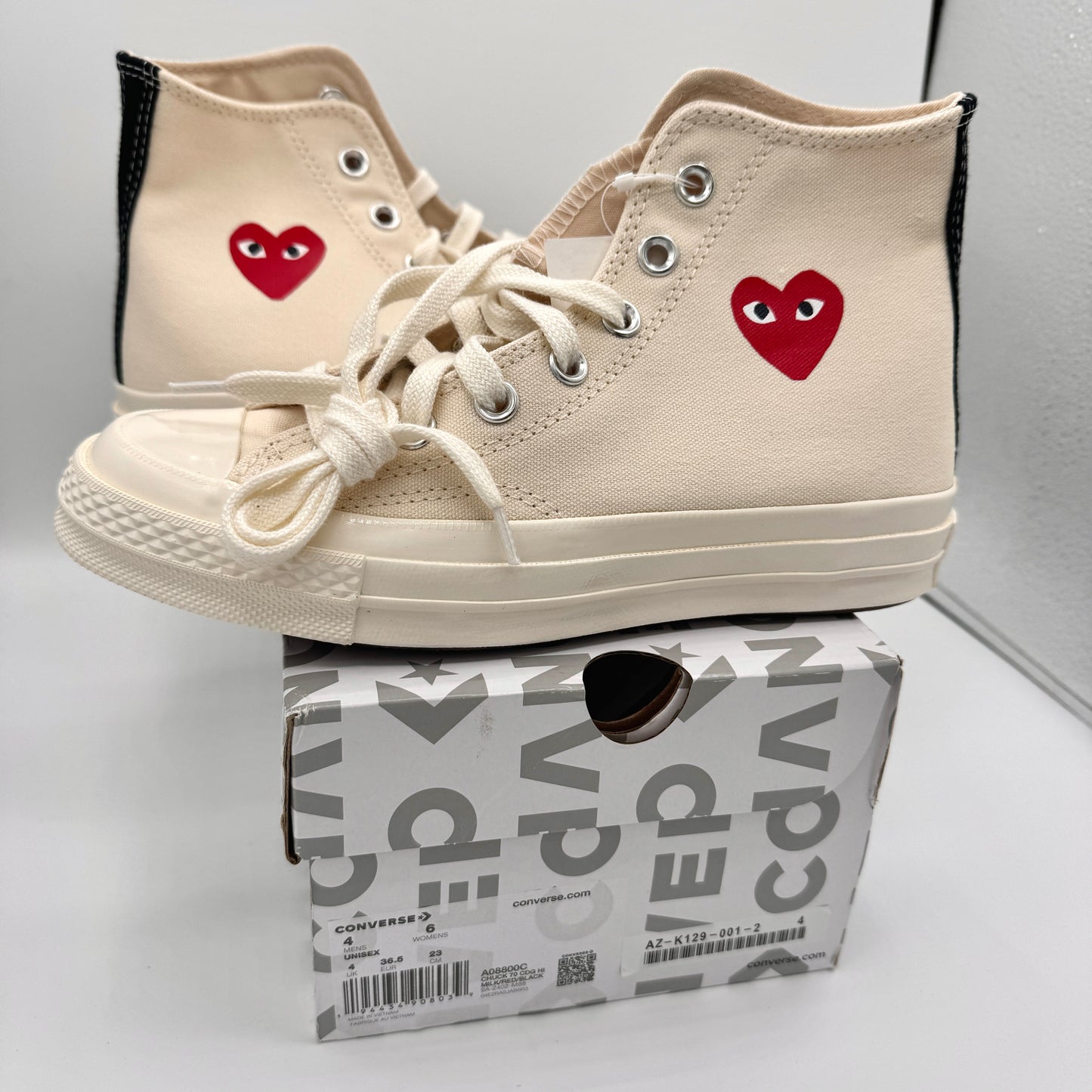 Commes Des Garçons CDG Play Converse High Top Chuck 70 Heart Sneaker