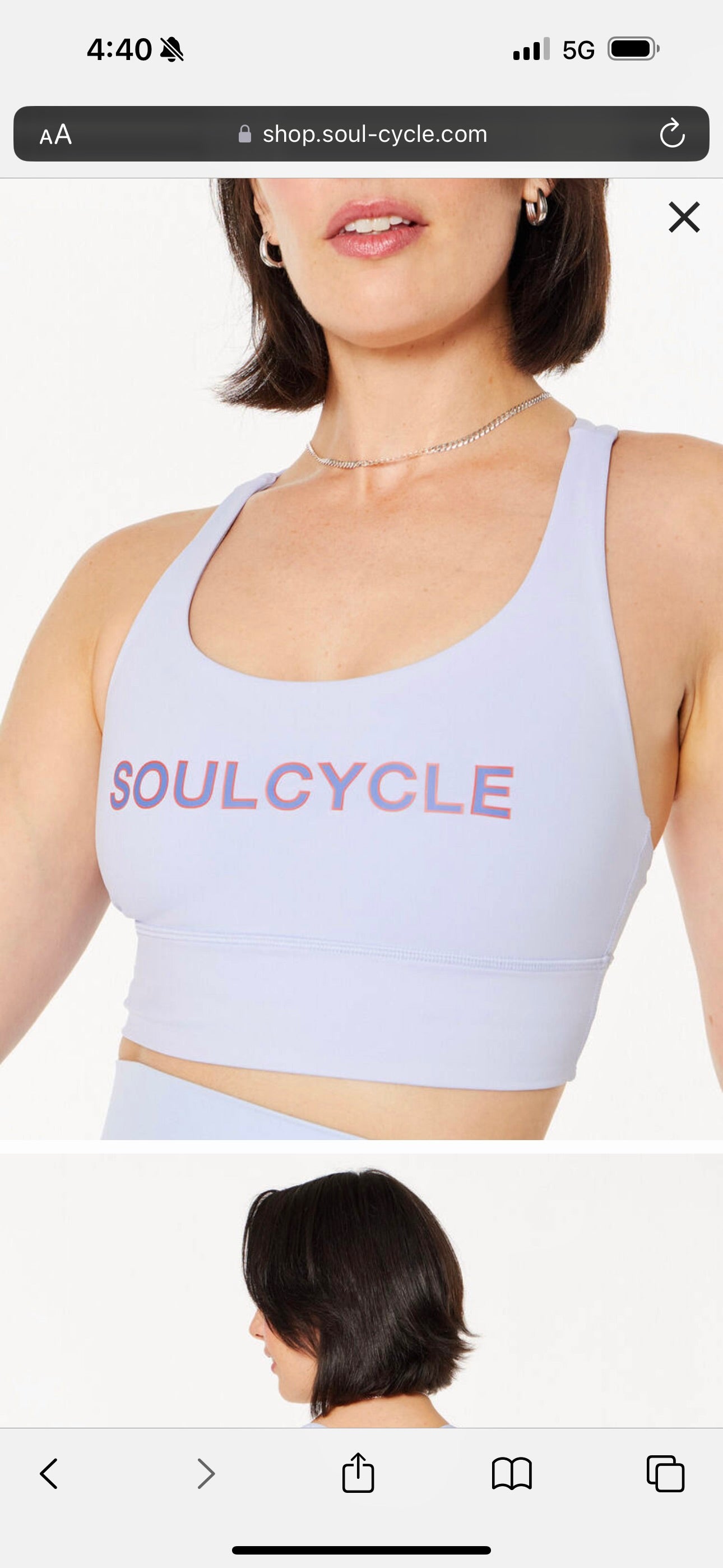 Lululemon Energy Long Sports Bra in Pastel Blue Light Purple Soul Cycle