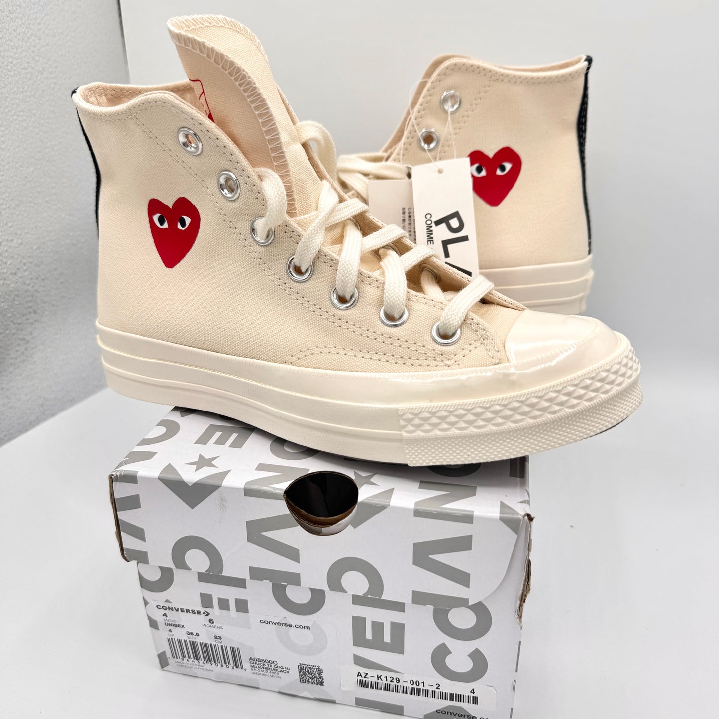 Commes Des Garçons CDG Play Converse High Top Chuck 70 Heart Sneaker