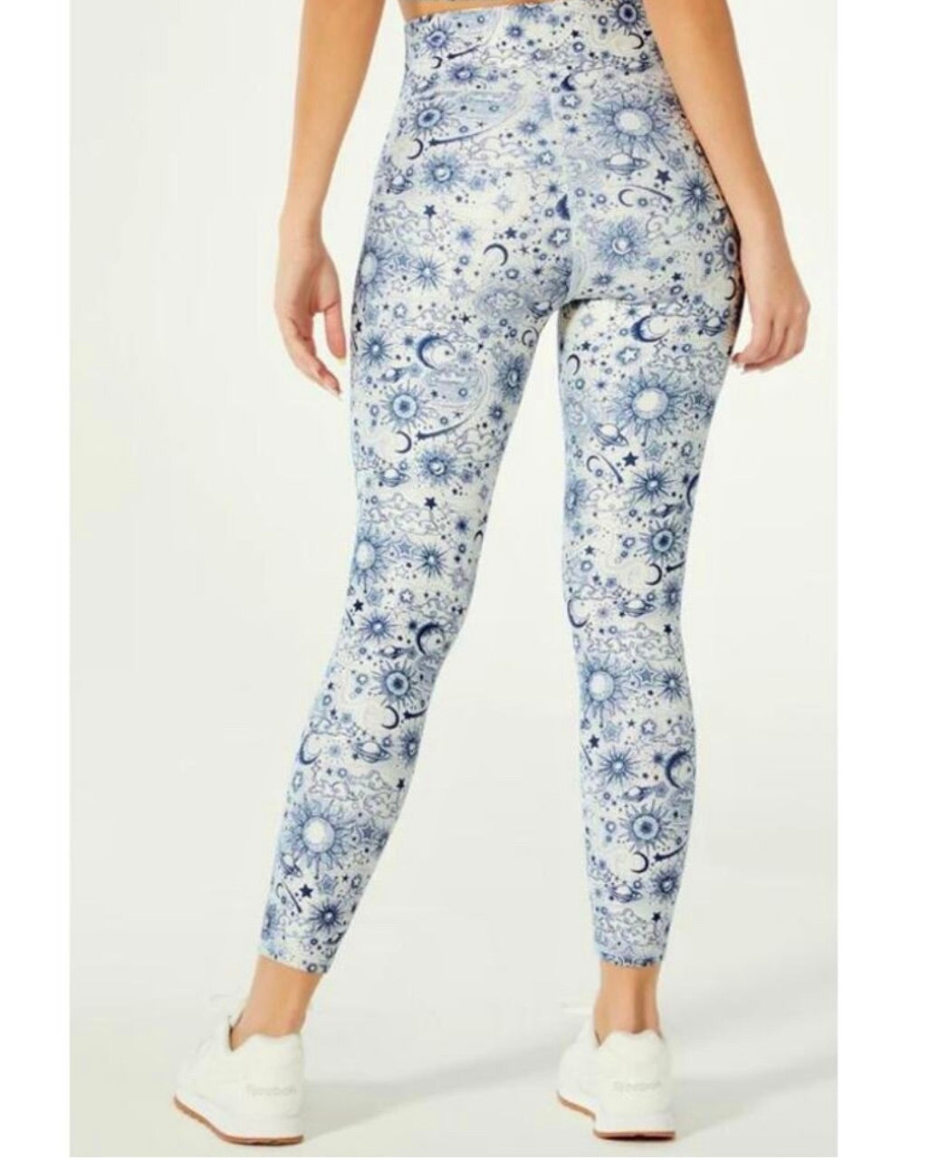 Wildfox SET - Solar Legging and Summer Sport Bra in Birch Deep Cobalt Cosmic Sense