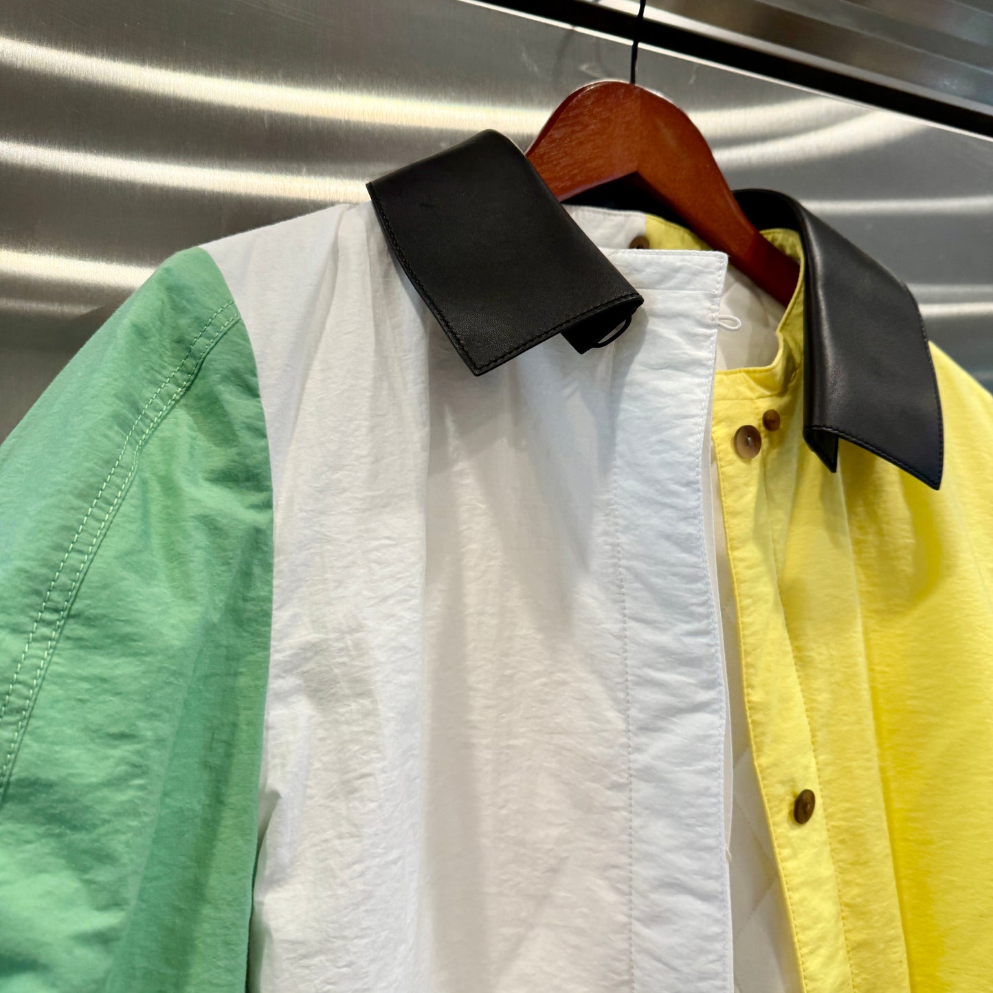 Loewe Padded Overshirt Multicolored Jacket Leather Collar Over shir multi