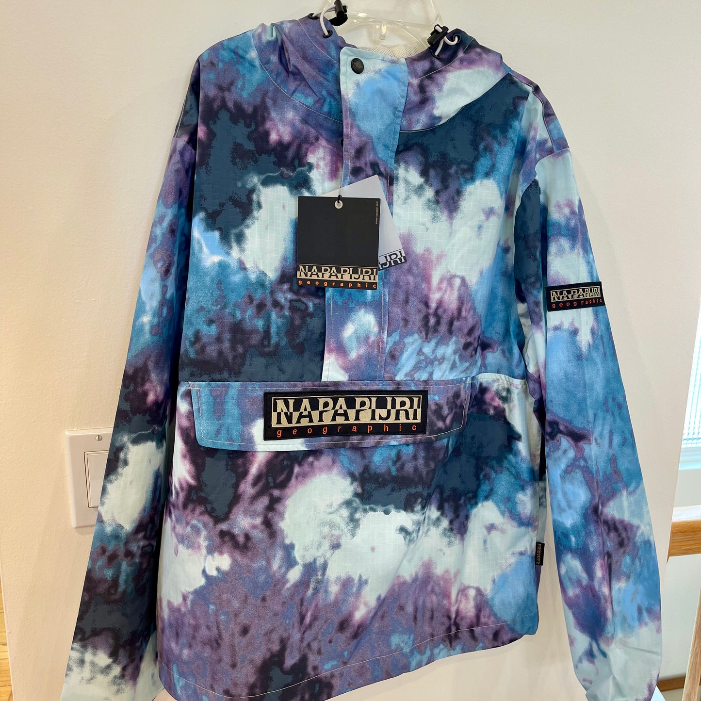 Napapijri Freestrider AOP Anorak pullover Blue tie dye jacket