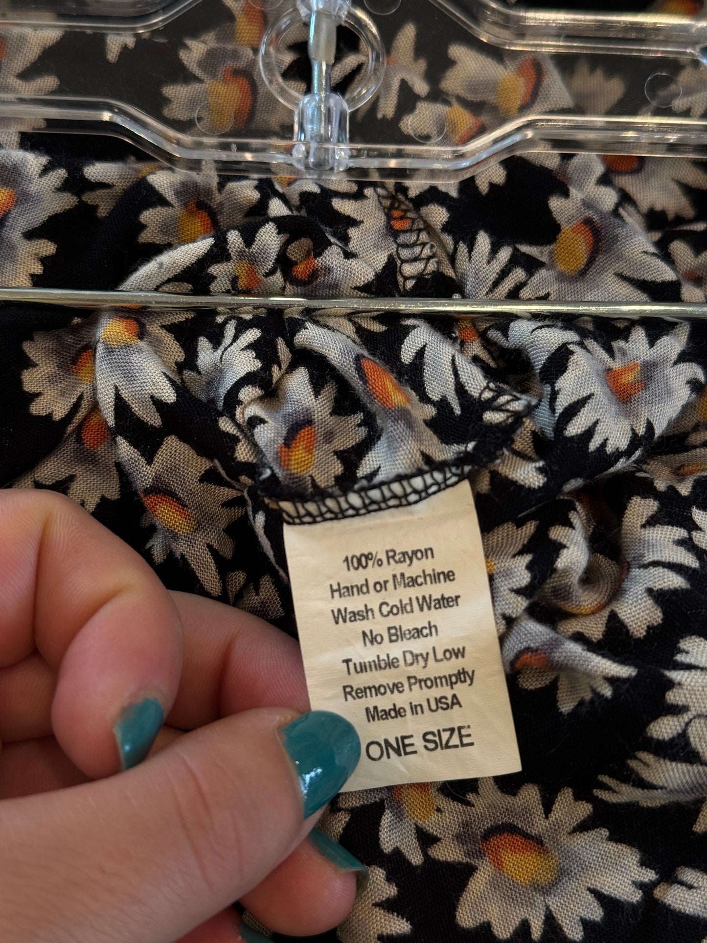 John Galt Mini Skirt in Black with white sunflowers * Pre-Owned * Brandy Melville Deadstock