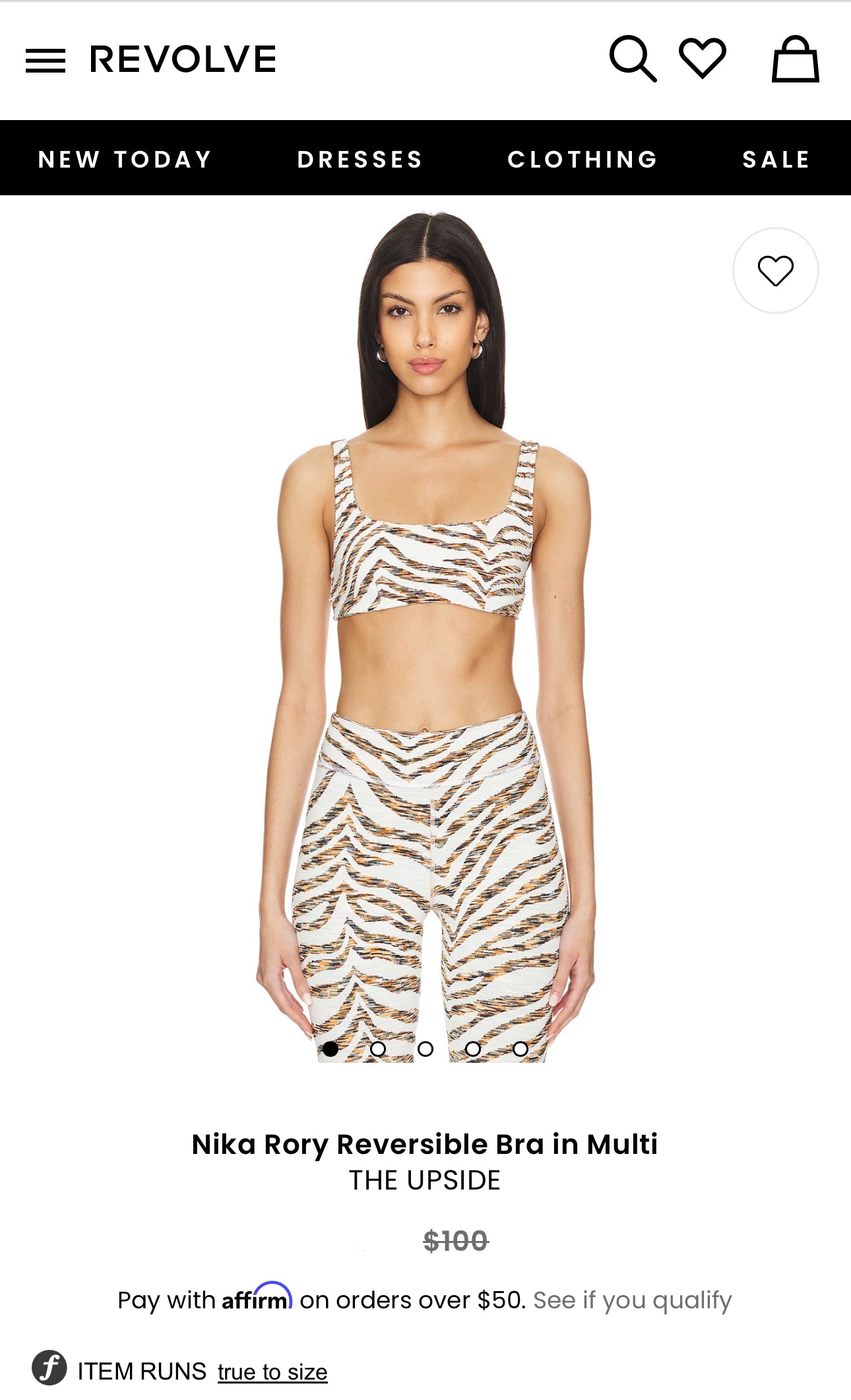 The Upside SET Nika Reversible Rory Bra and Leggings Textured Tiger