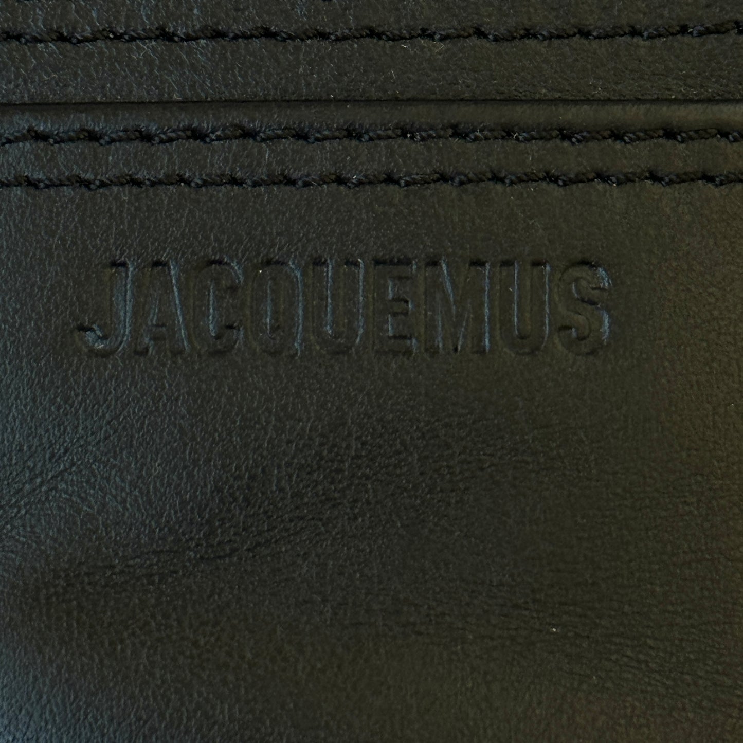 Jacquemus Le Porte Nastinu Wallet Cardholder Wristlet Keychain Black Leather