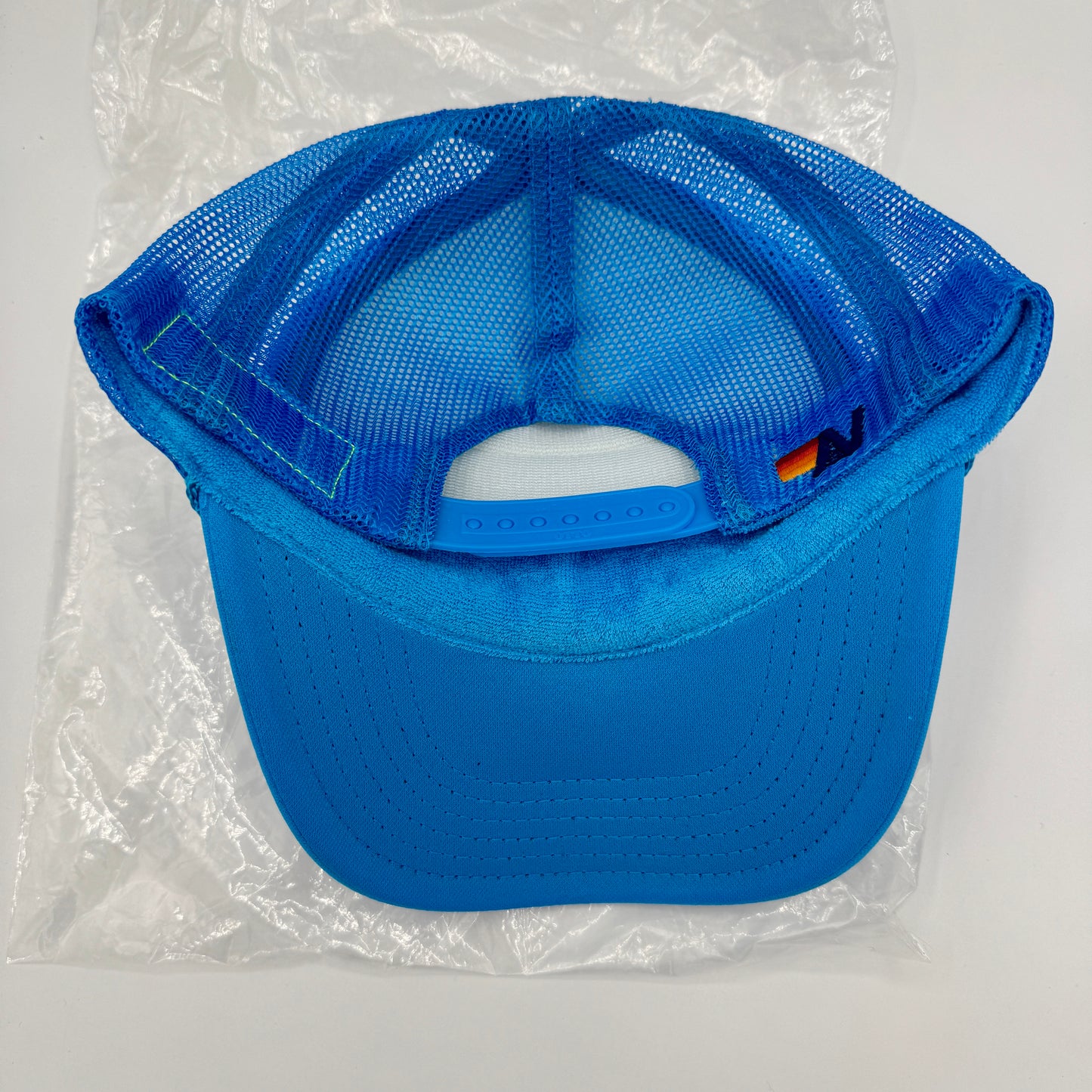 Aviator Nation Palm Tree Festival Aspen Trucker Hat in Neon Blue