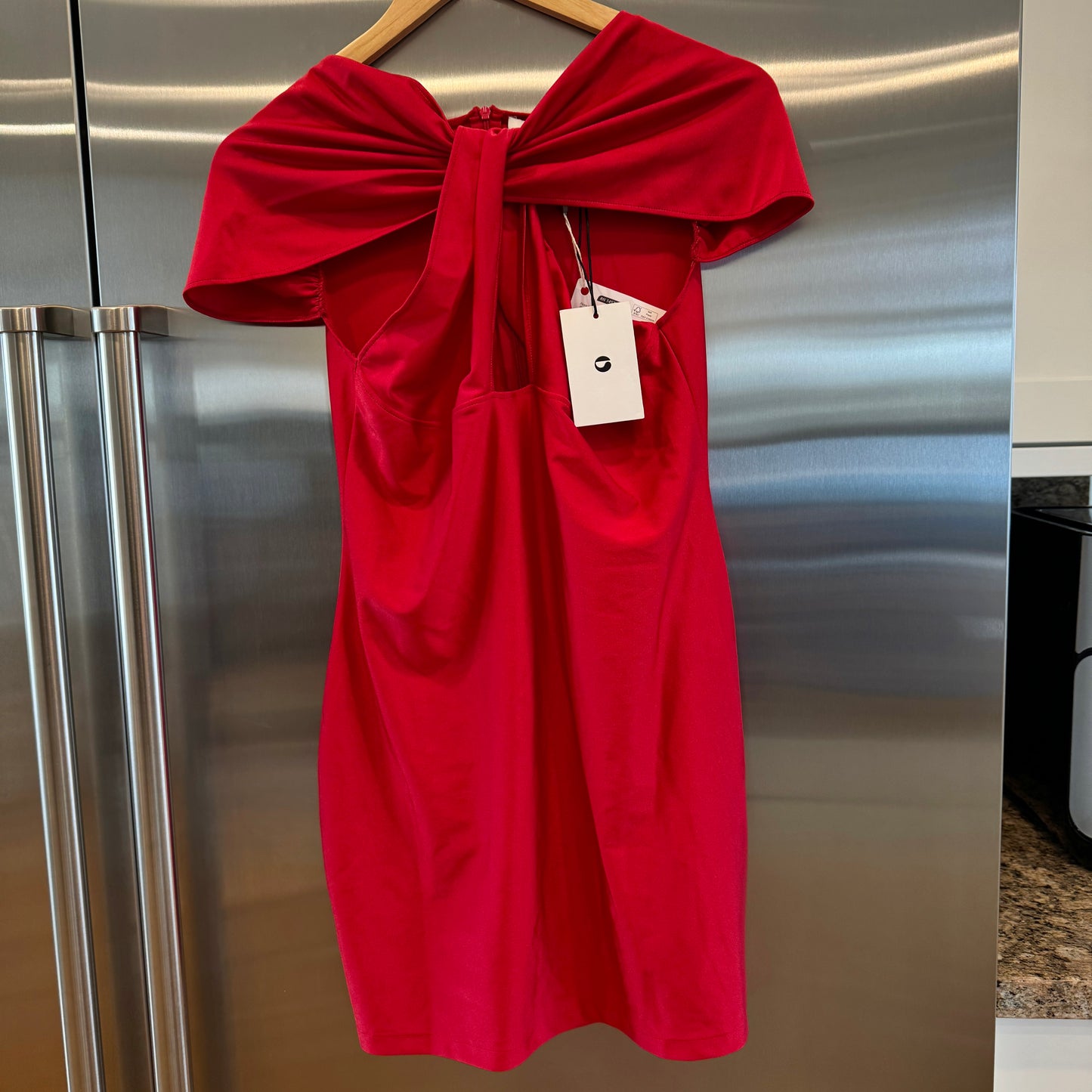 Coperni Twist Mini Dress in Lipstick Red Cut Out Brand New