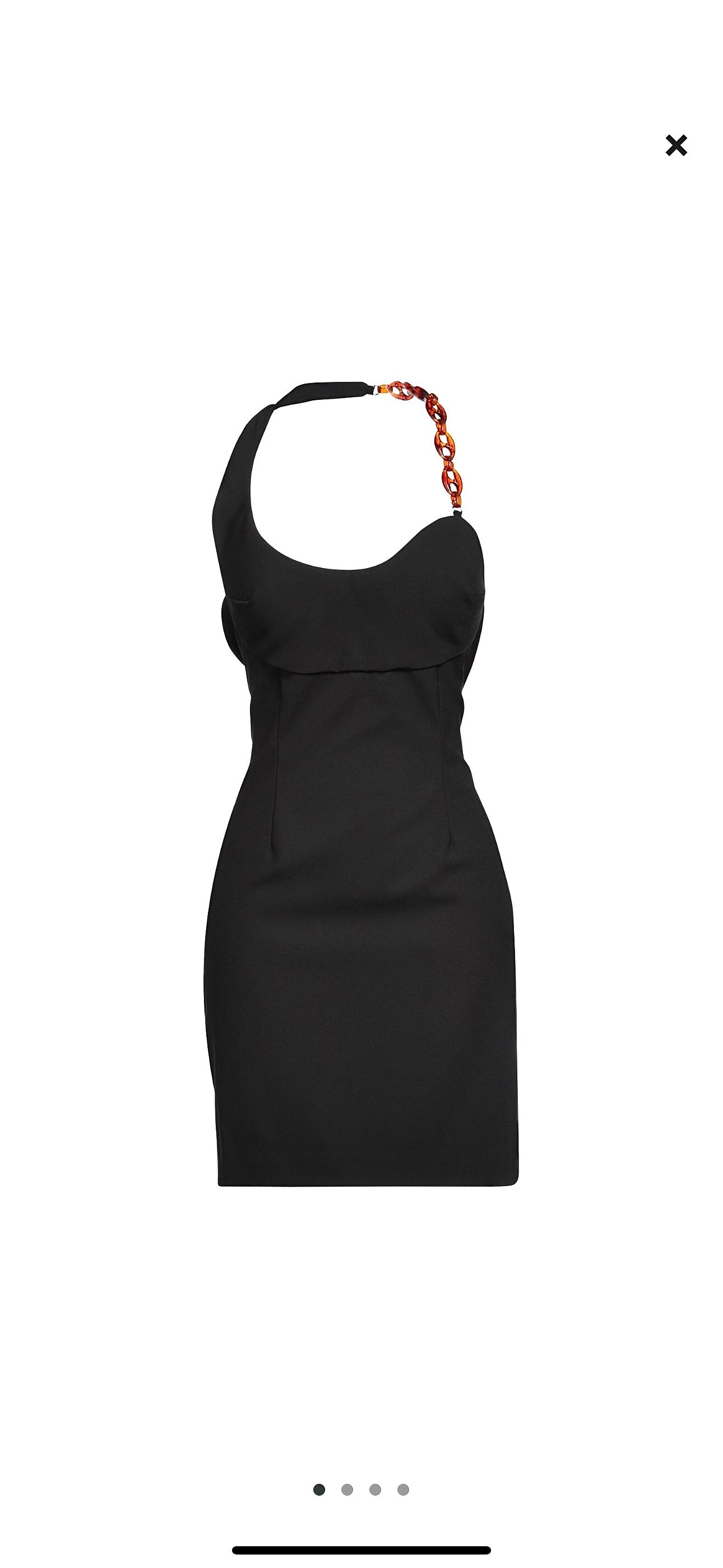 Coperni Cocktail Dress Halter Neck Black Asymmetrical Neck Detail Poly Wool