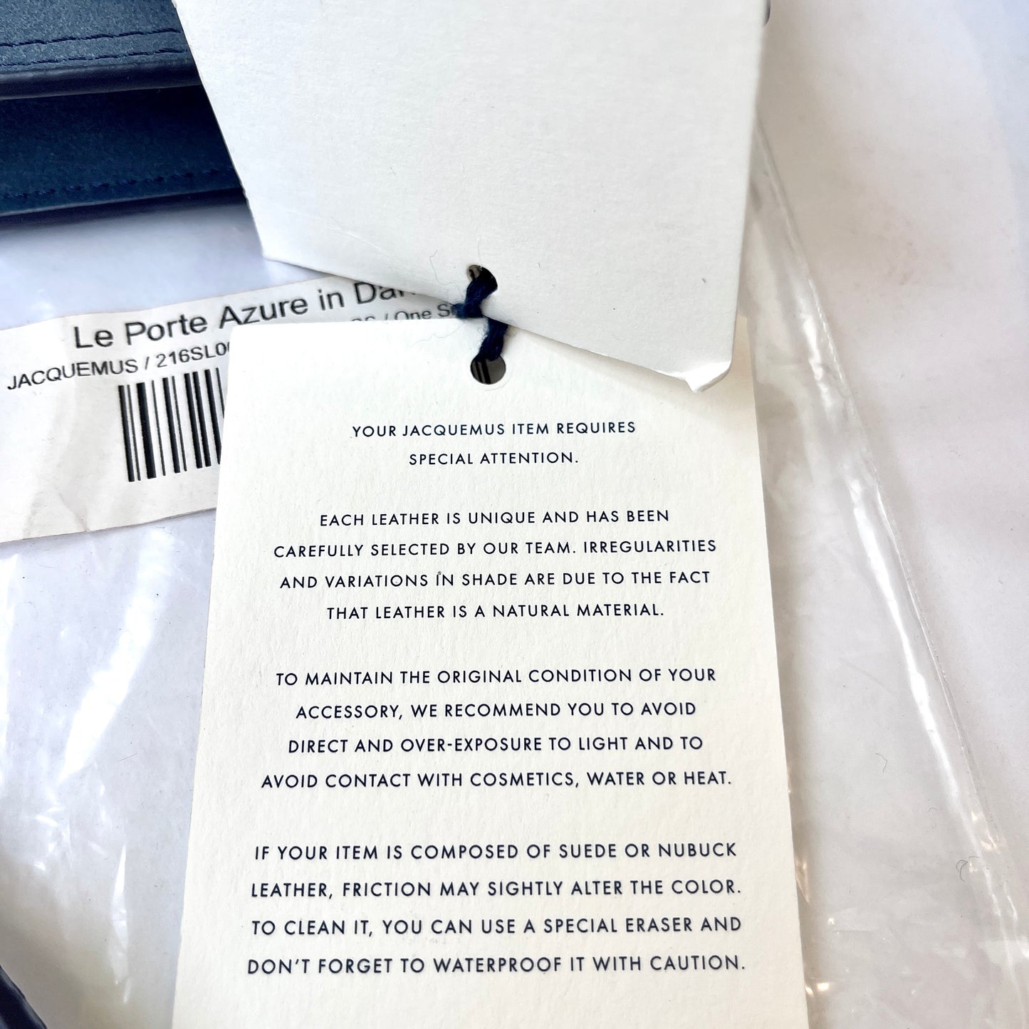 Jacquemus Le Porte Azur in Dark Navy Envelope Crossbody Wallet Bag Pouch