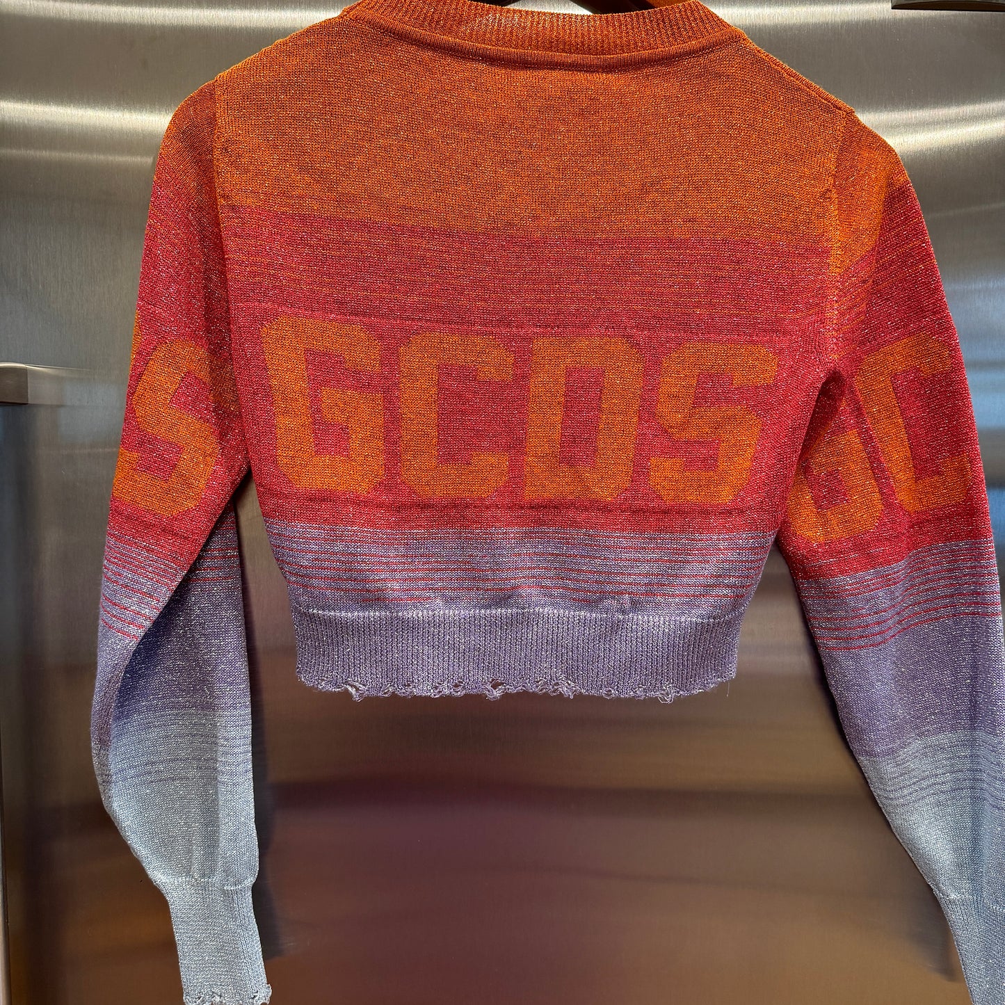 GCDS Lurex Degrade Ombre Cropped Multicolor Sweater