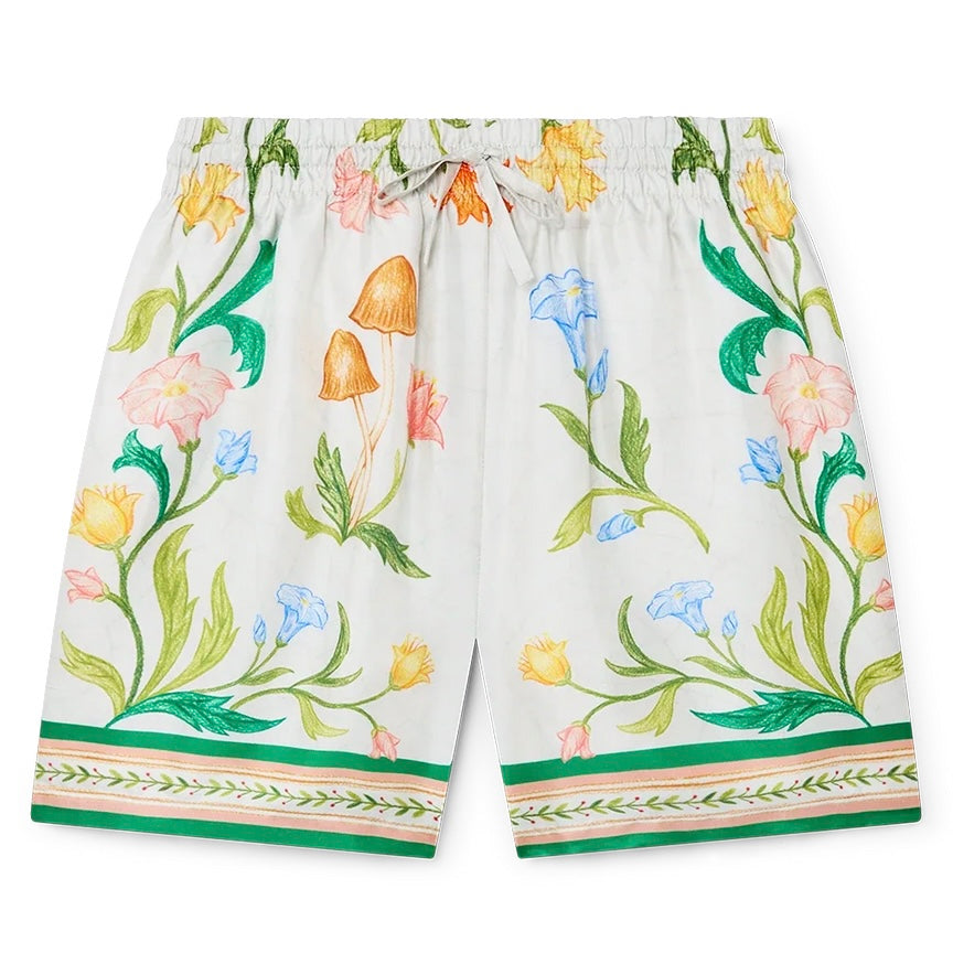 Casablanca Silk Women’s Shorts in L'Arche Fleurie Floral