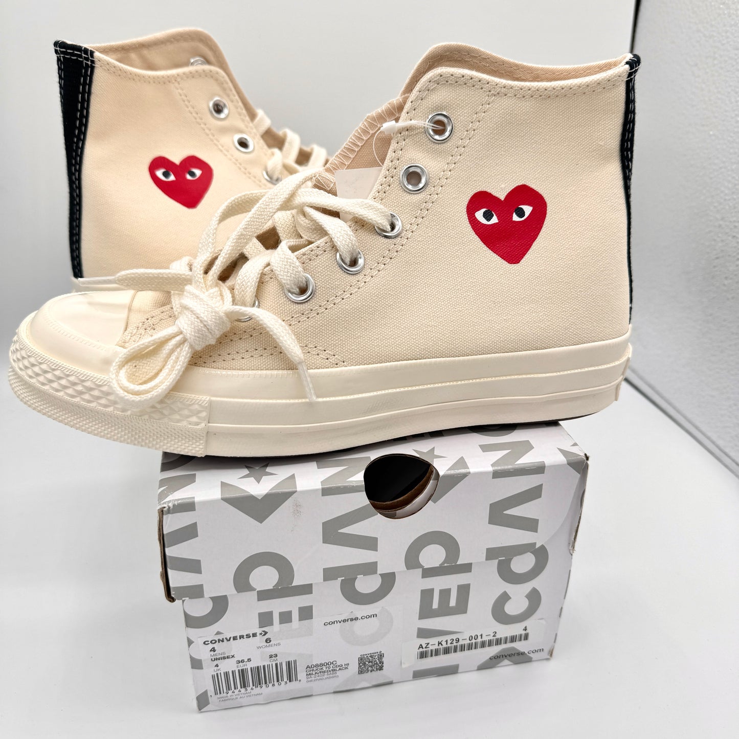 Commes Des Garçons CDG Play Converse High Top Chuck 70 Heart Sneaker