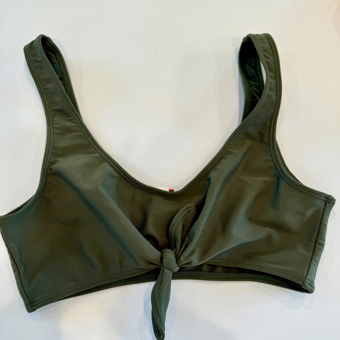 Lolli X Free People Collab Swim Top Olive Army Green Tie Front Bikini Like New Pre-Owned