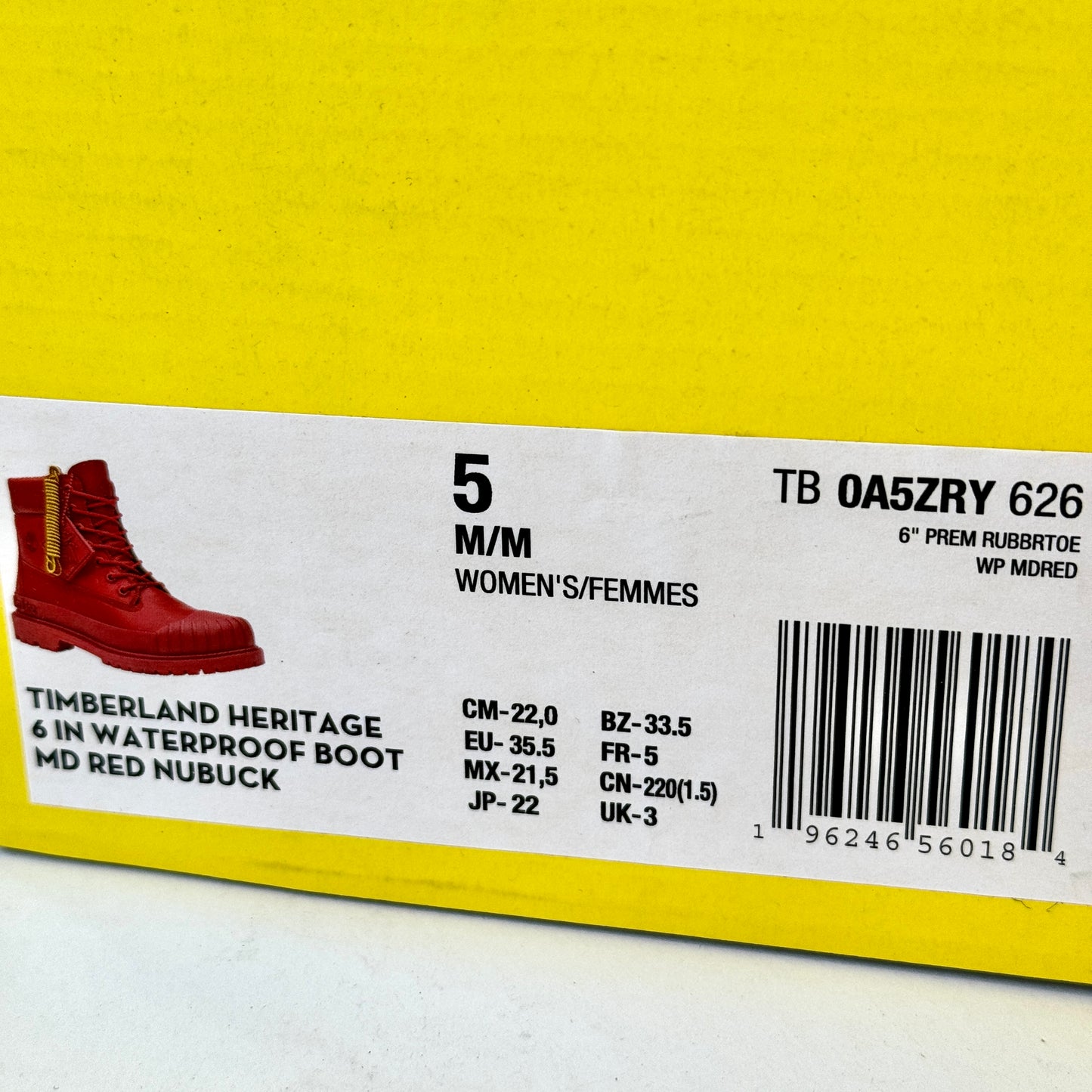 Timberland Heritage 6 Inch Waterproof Nubuck Red Beeline Boots , brand NEW