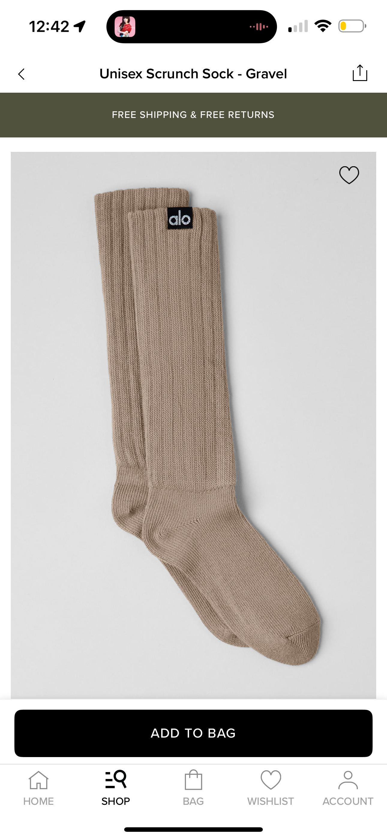 Alo Yoga Bundle Unisex Gravel Scrunch Socks , 2 Pairs