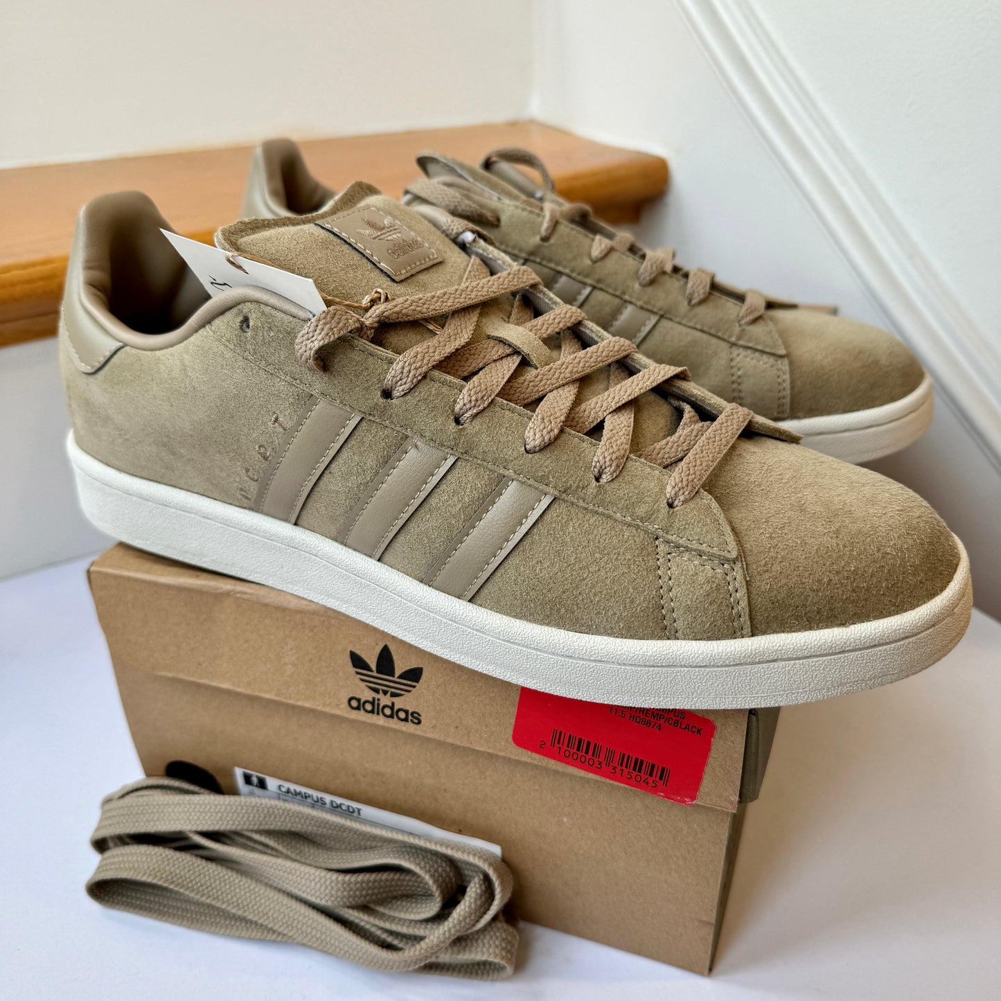 Adidas x DCDT Campus Collab sneakers hemp light brown beige shoes leather