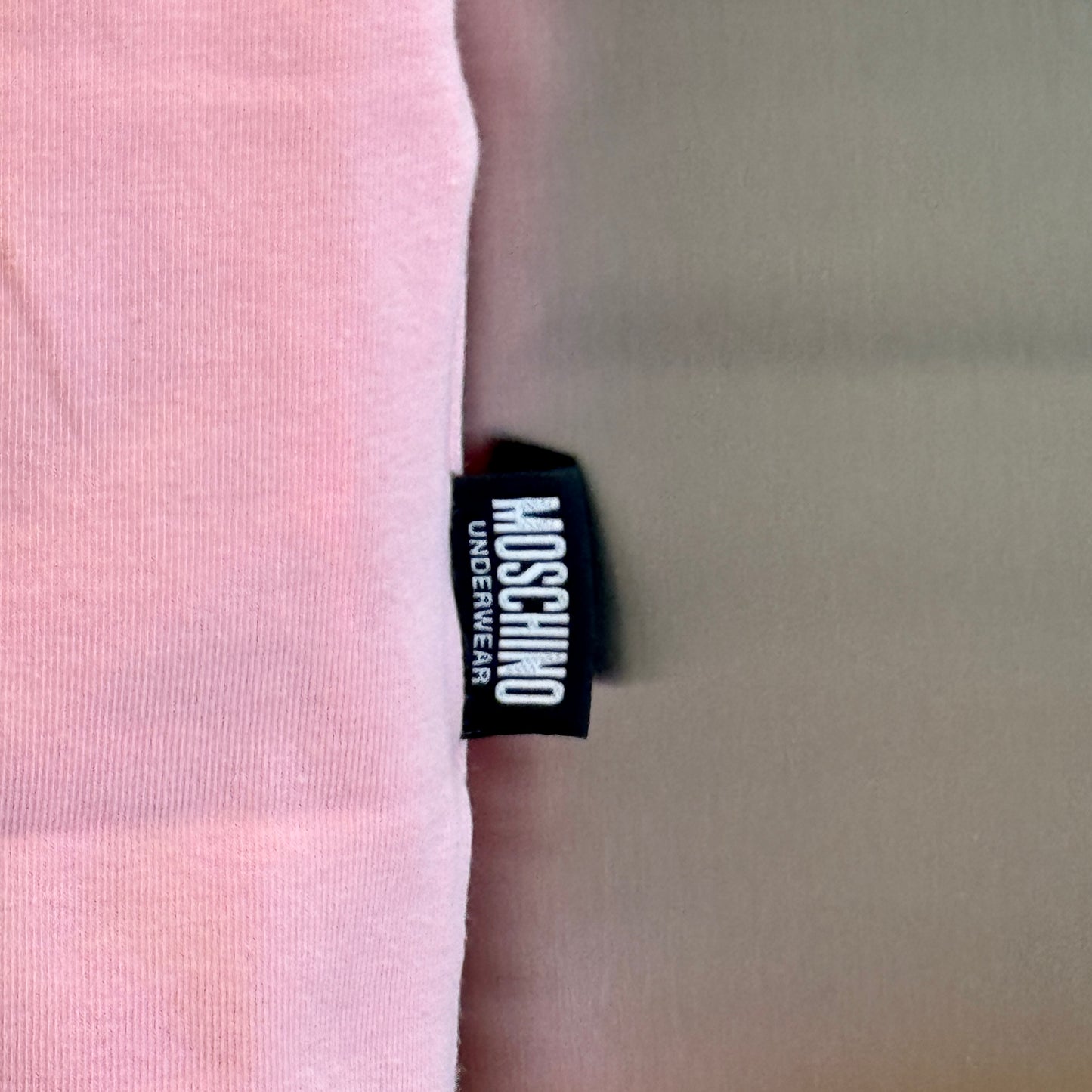 Moschino Pink Mini Slip Dress Logo Appliqués Underwear Brand New