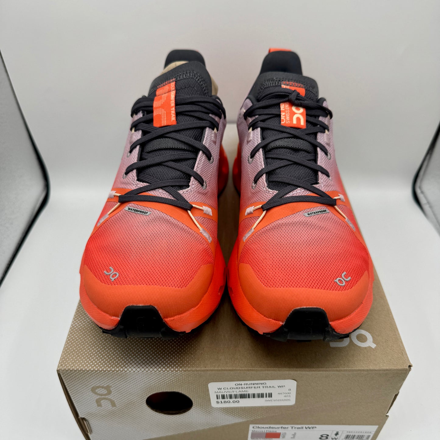 On Running Cloudsurfer Trail WP Waterproof Women’s Shoes Orange Grey Black