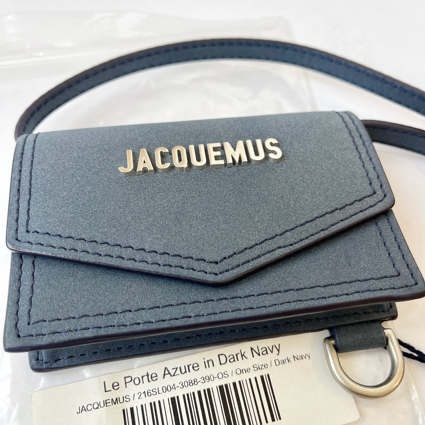 Jacquemus Le Porte Azur in Dark Navy Envelope Crossbody Wallet Bag Pouch