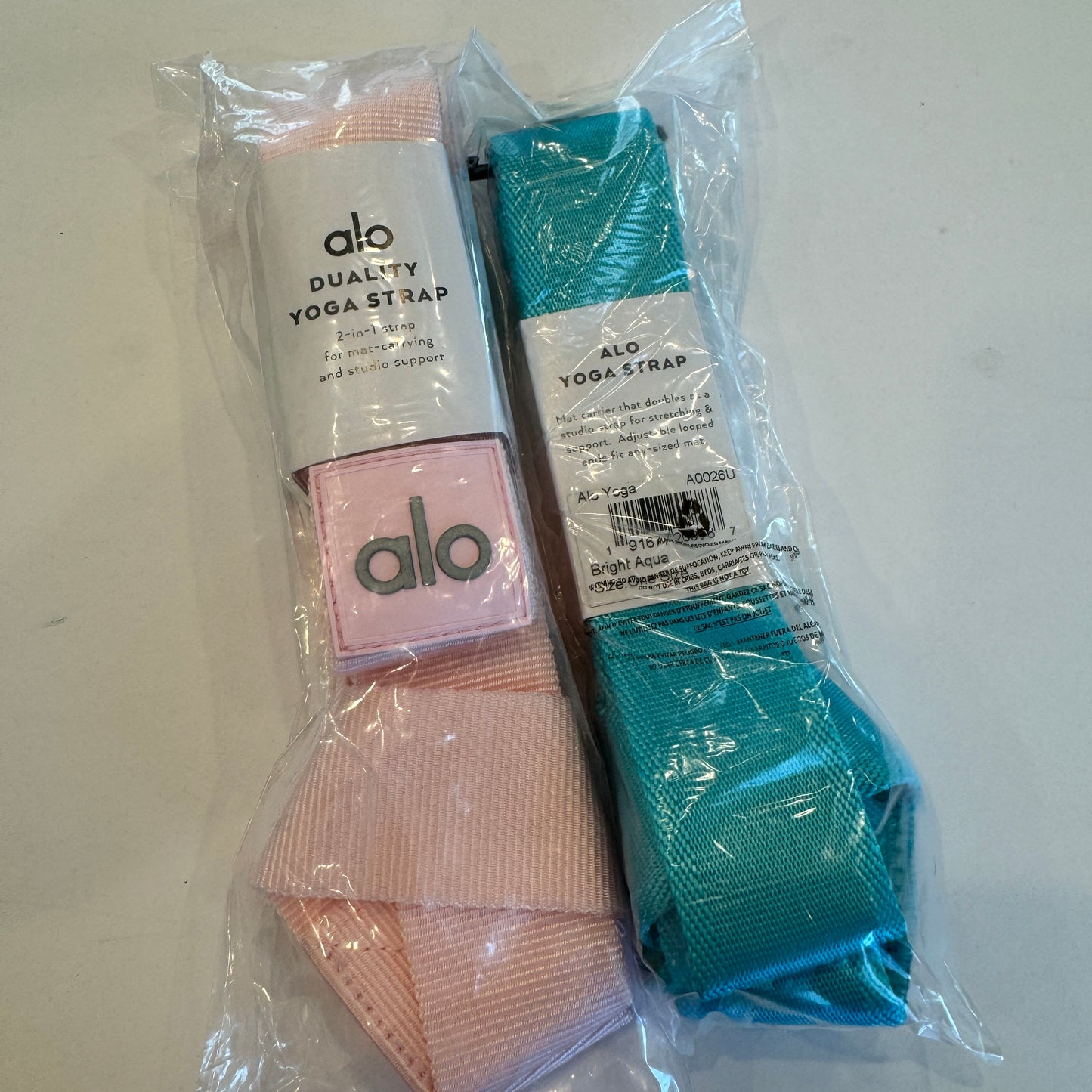 Alo Straps , Pink / Teal Yoga Strap BUNDLE (2) Both are Brand New !