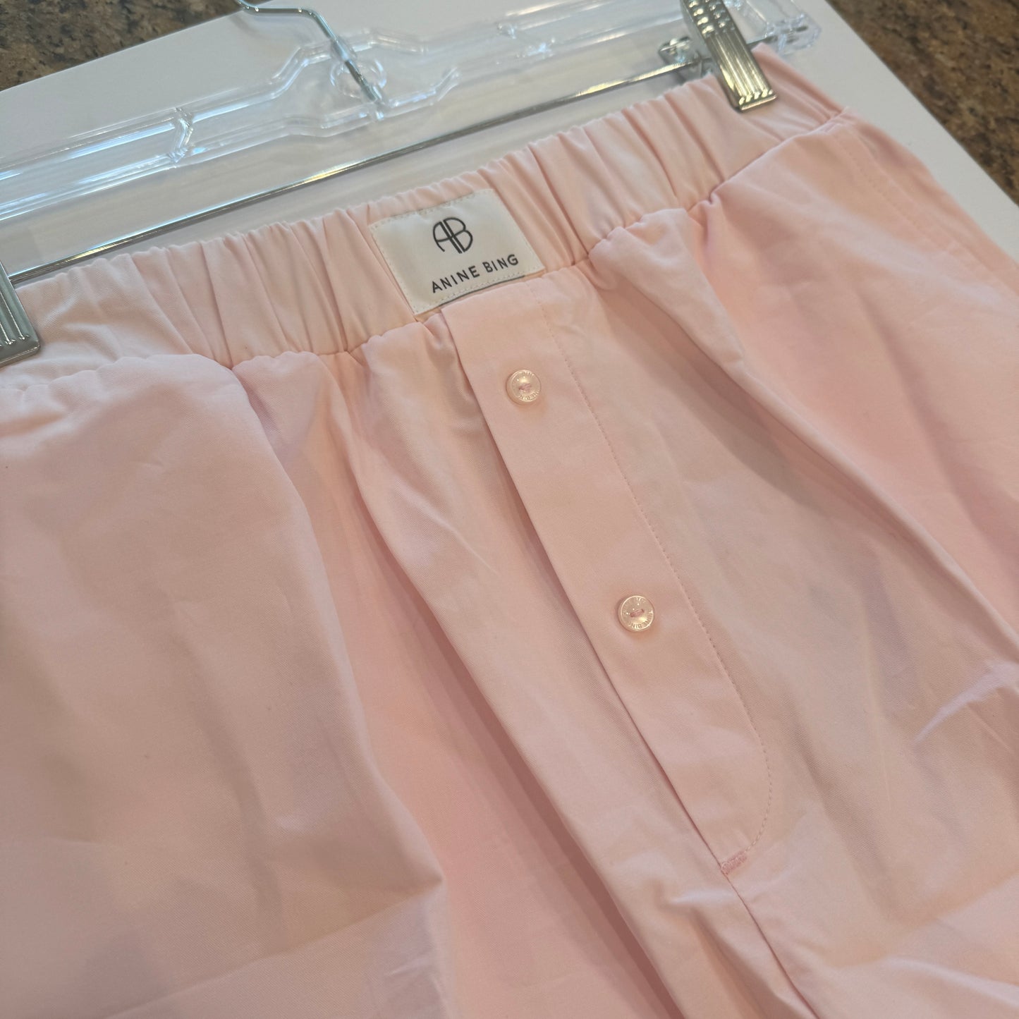 Anine Bing Liam Boxer Short Women’s Shorts with pockets in blush light pink