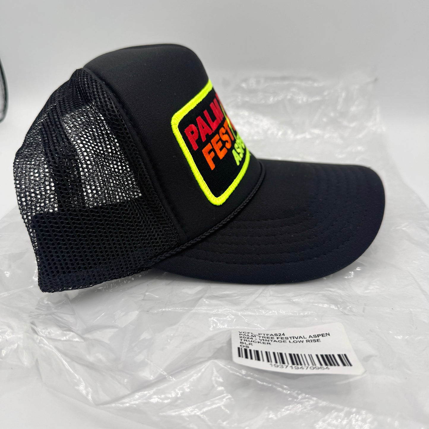 Aviator Nation Palm Tree Festival Aspen Trucker Hat in Black