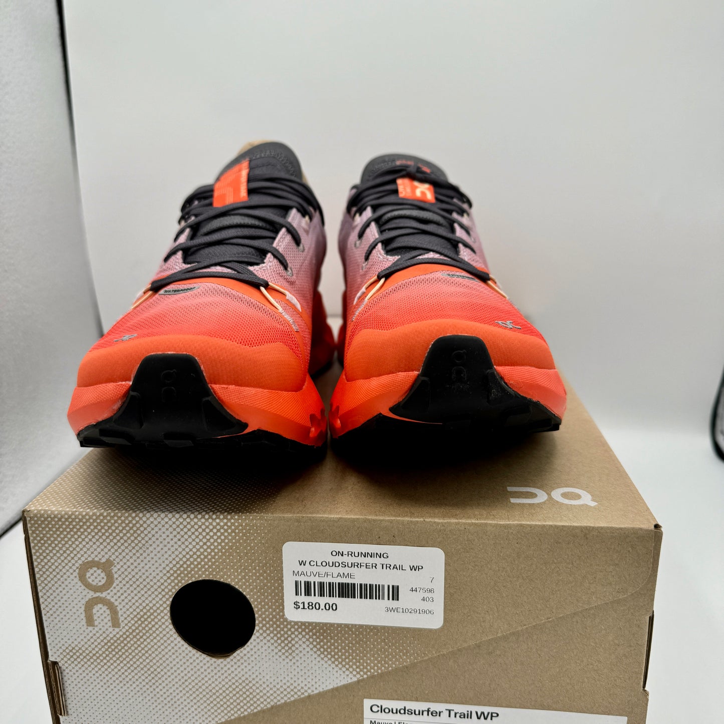 On Running Cloudsurfer Trail WP Waterproof Women’s Shoes Orange Grey Black