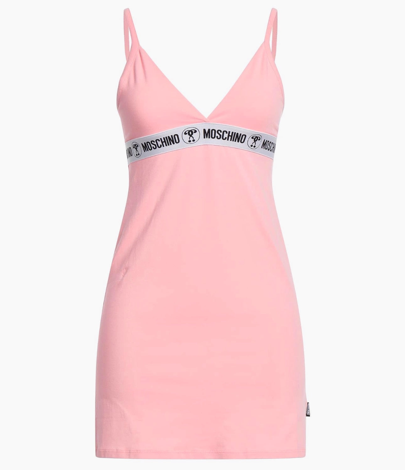 Moschino Pink Mini Slip Dress Logo Appliqués Underwear Brand New