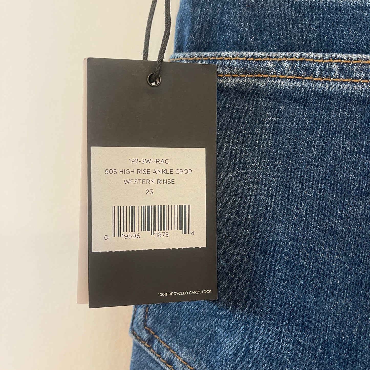 Redone 90s High Rise Ankle Crop in Western ( dark wash ) Rinse Re/Done Denim
