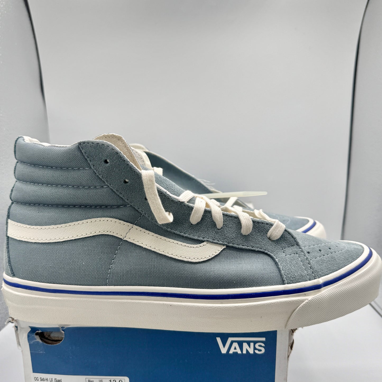 Vans OG Sk8 Hi LX Classic Skate Shoe in Lead Blue