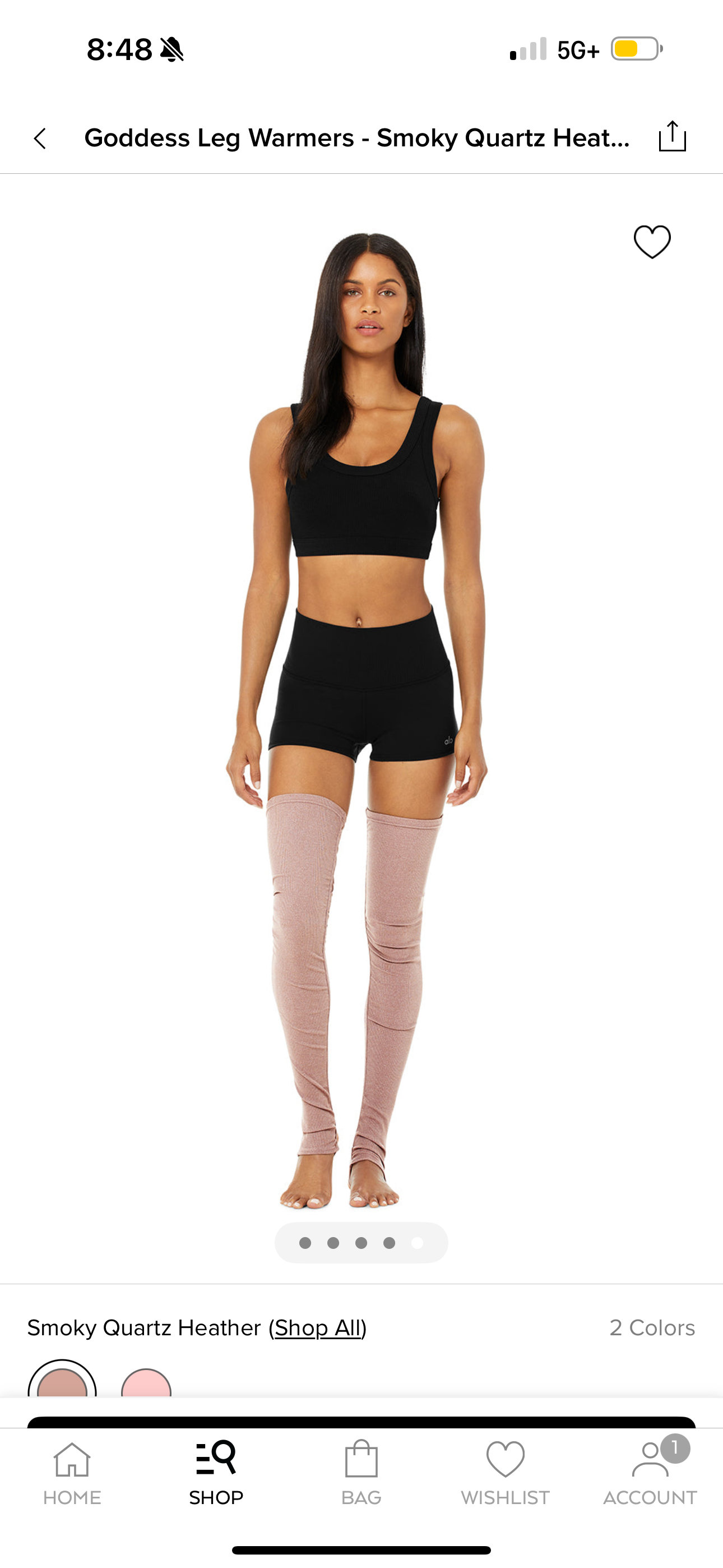 Alo Goddess Leg Warmer in Smokey Quartz Heather