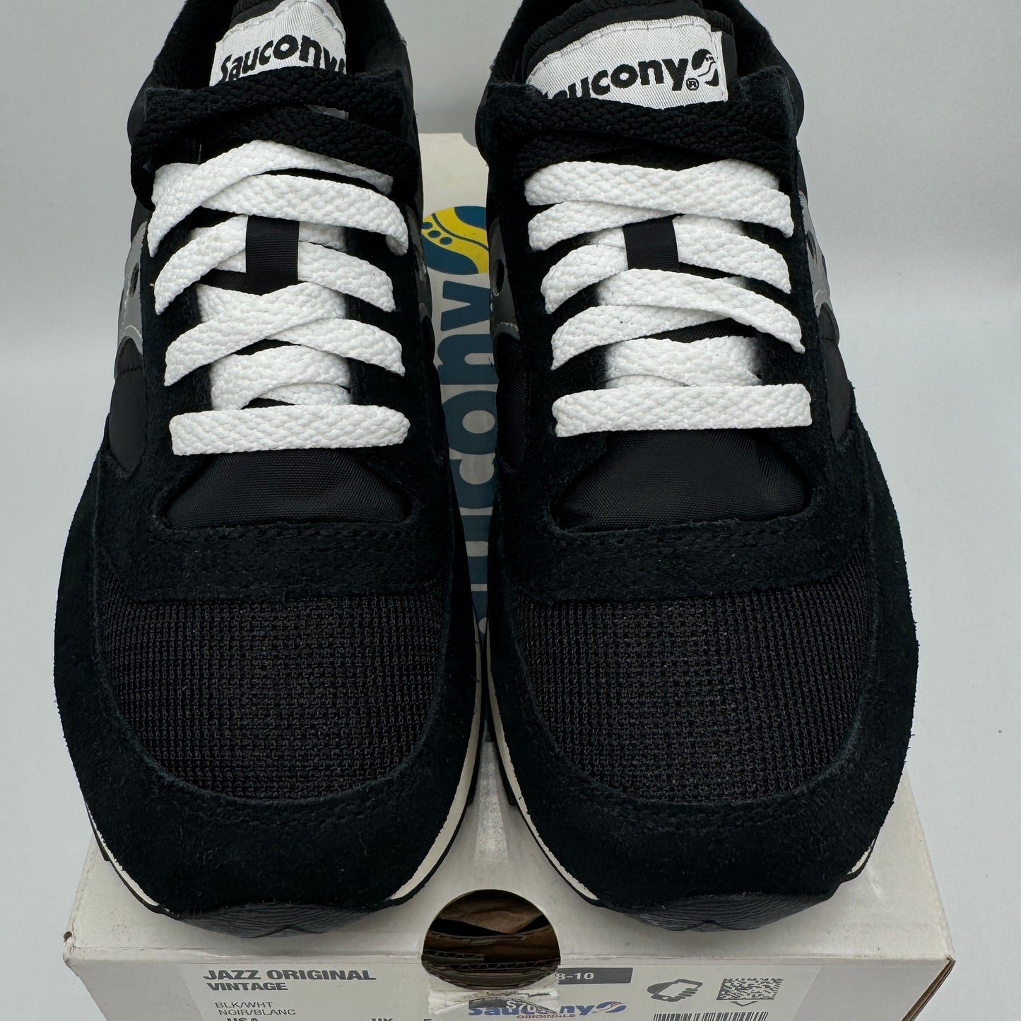 Saucony Jazz Vintage Classic Sneakers Black White Silver Original Runners