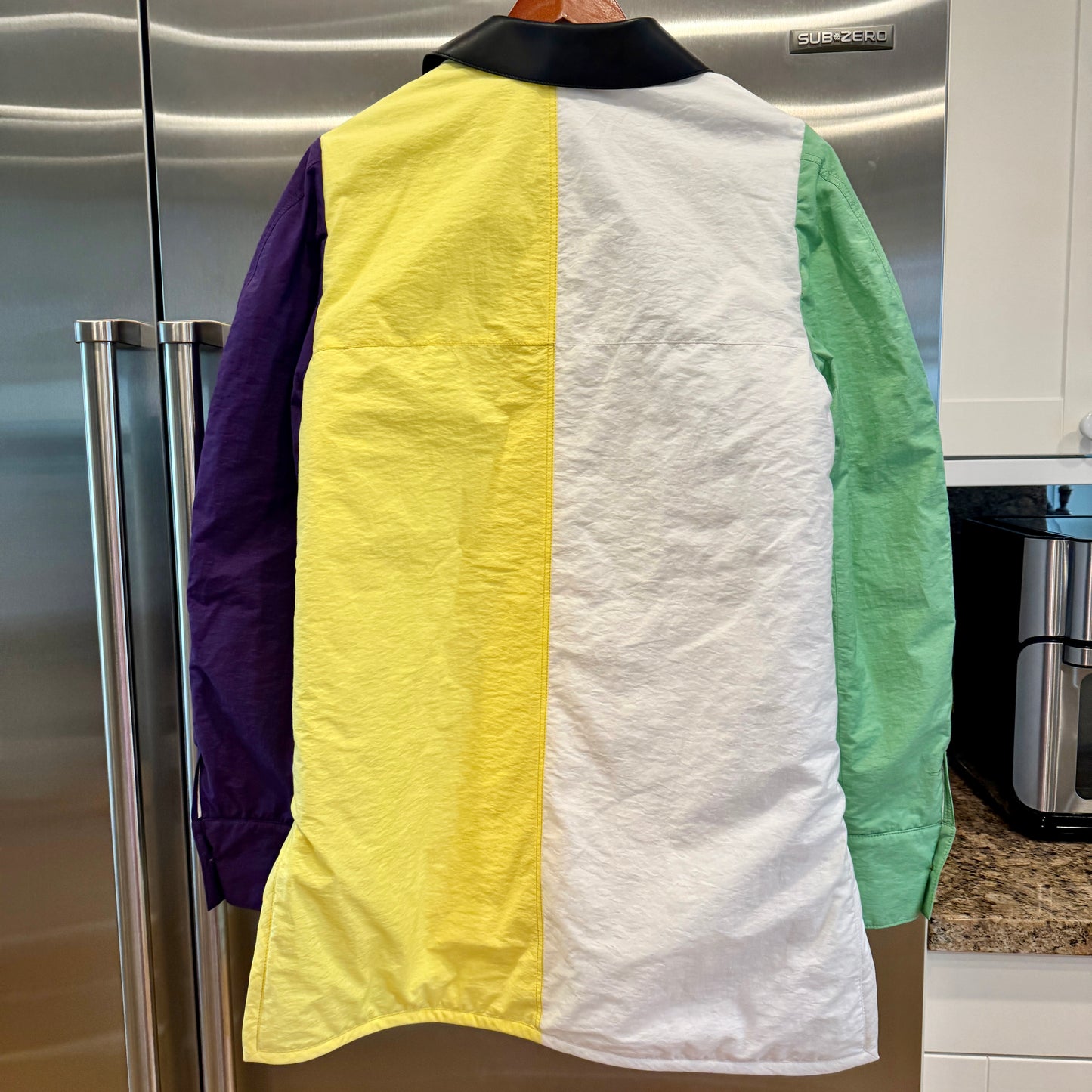 Loewe Padded Overshirt Multicolored Jacket Leather Collar Over shir multi