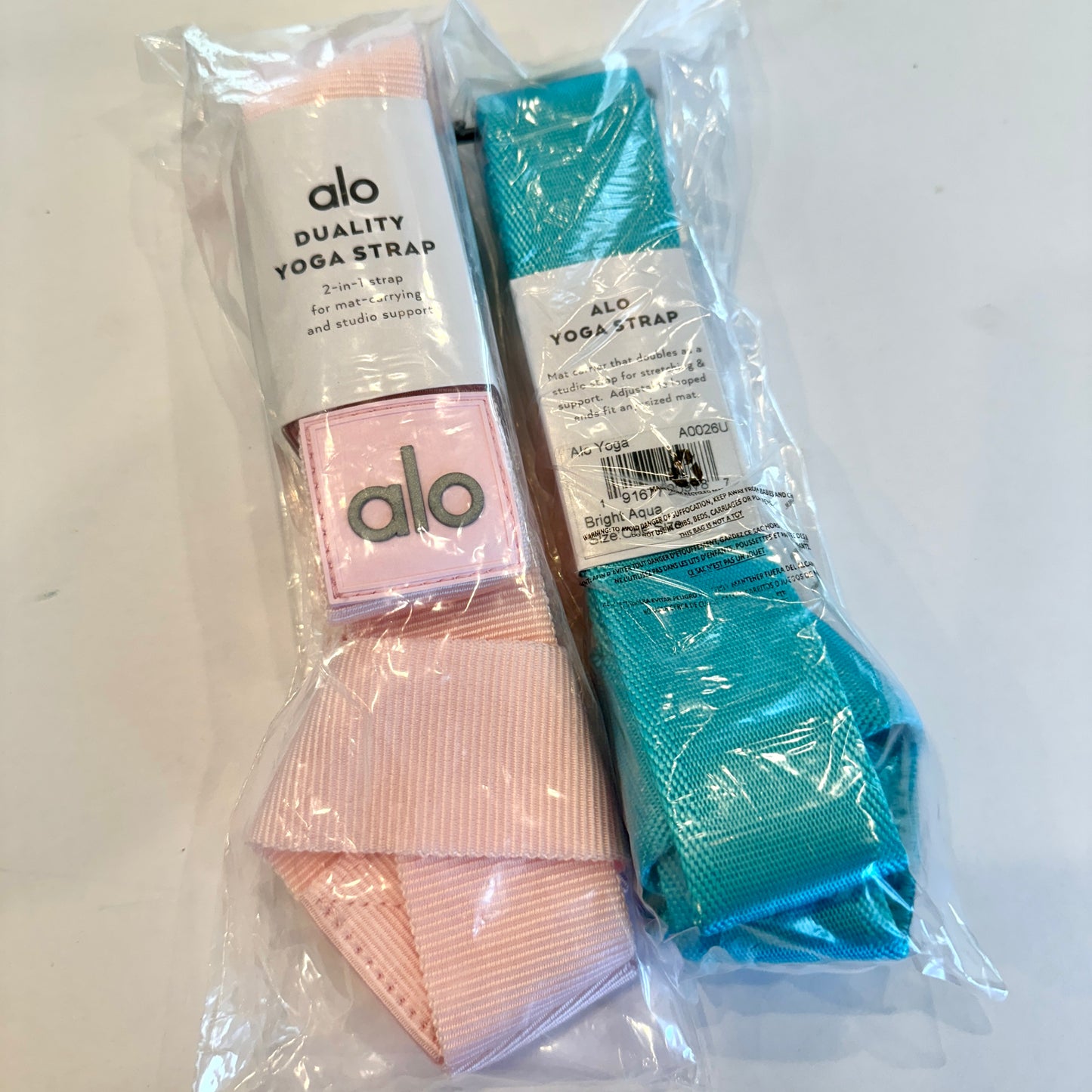 Alo Straps , Pink / Teal Yoga Strap BUNDLE (2) Both are Brand New !