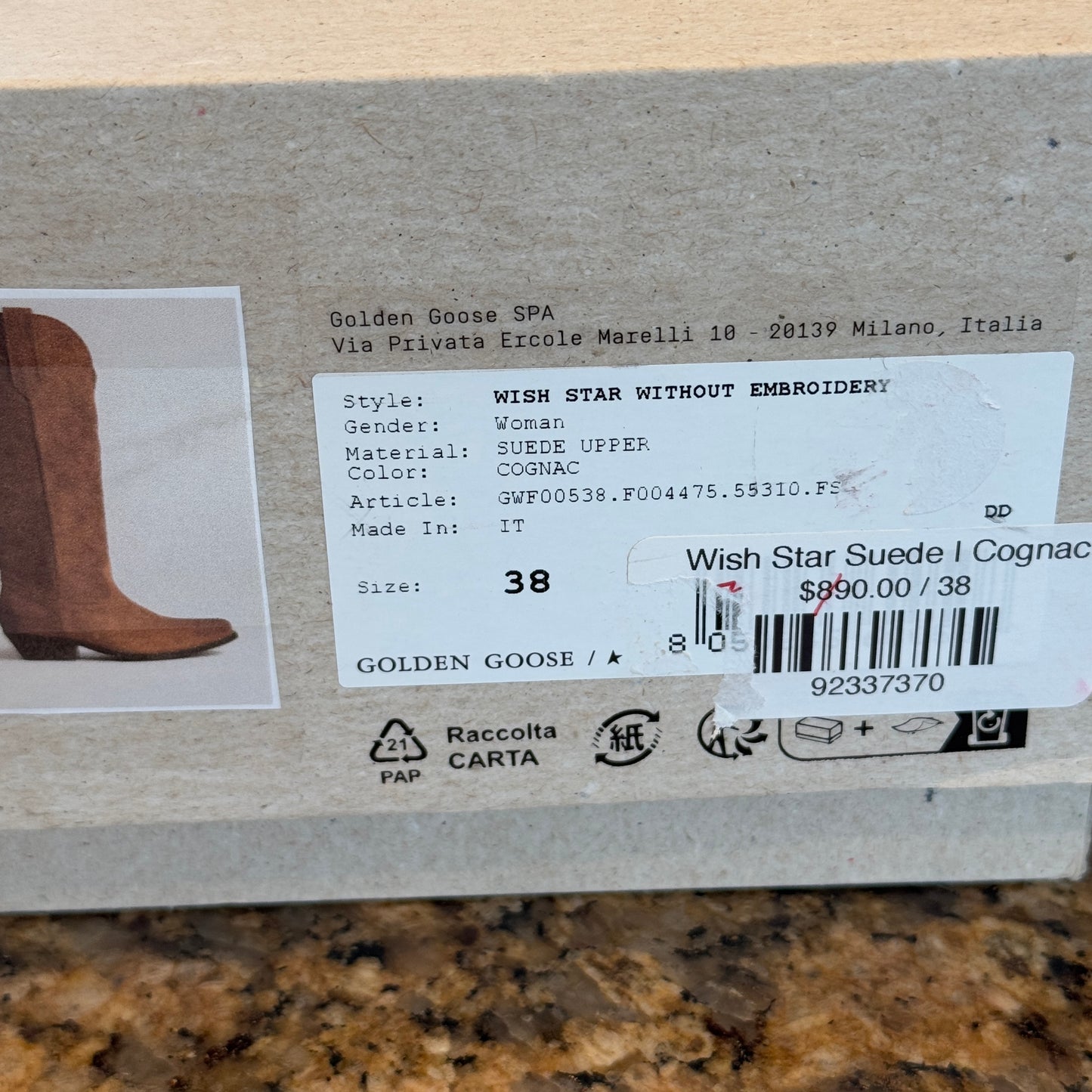 Golden Goose Wish Star Suede Leather Boots in Cognac Brown