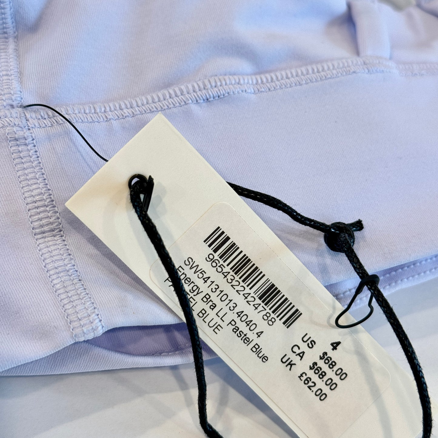 Lululemon Energy Long Sports Bra in Pastel Blue Light Purple Soul Cycle