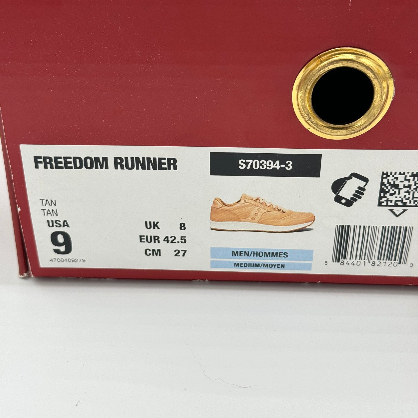 Saucony Originals Freedom Runner Deluxe Tan ALL Leather Mens Brown Sneakers