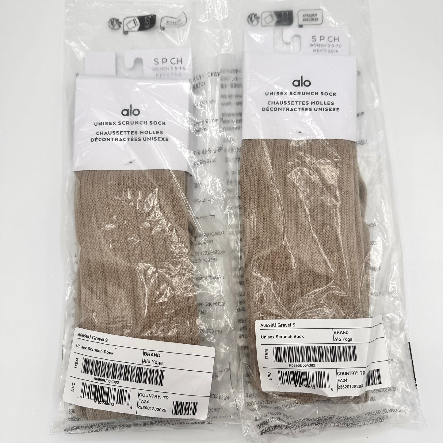 Alo Yoga Bundle Unisex Gravel Scrunch Socks , 2 Pairs