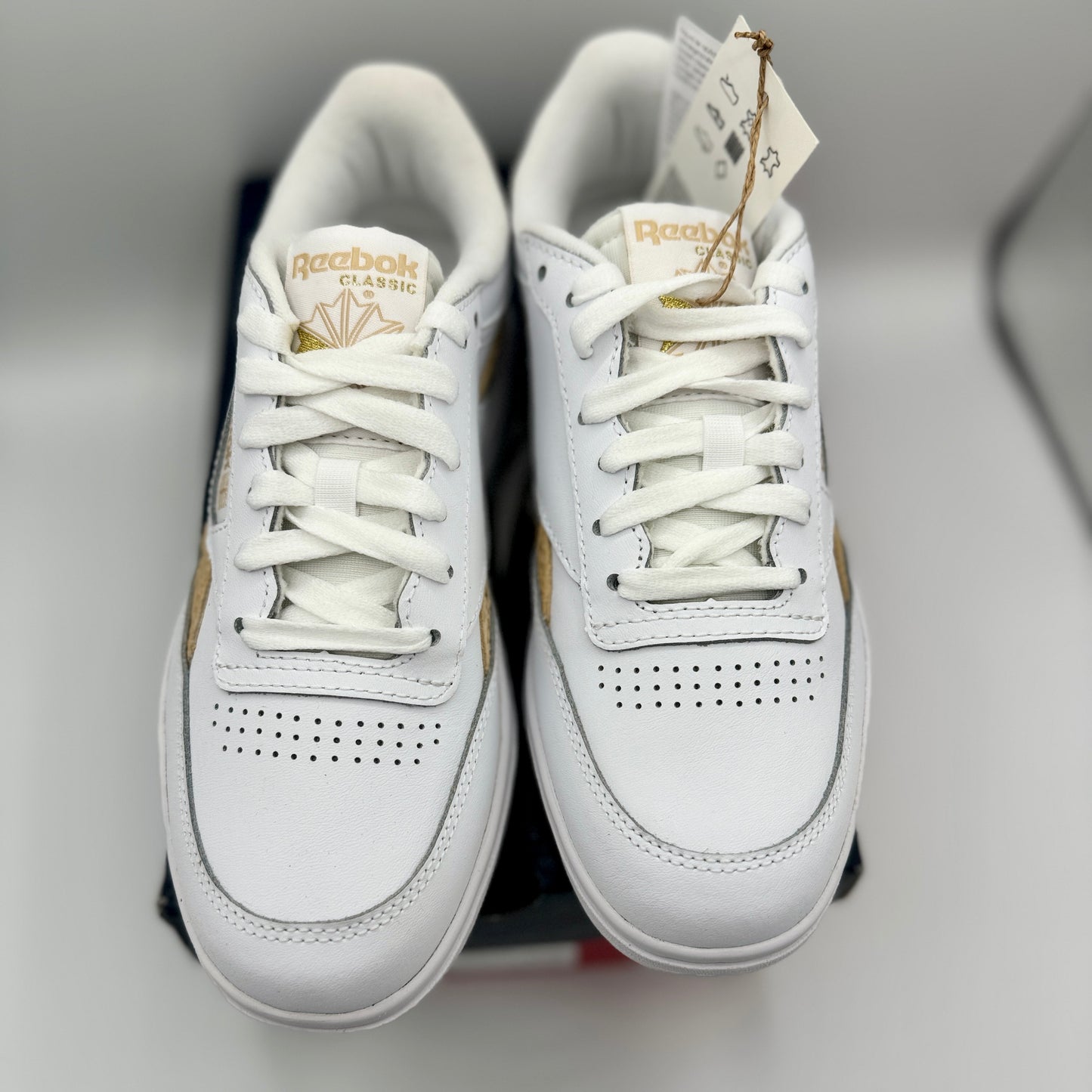 Reebok Women's Club C Double Platform Revenge Sneakers White / Tan Shoes