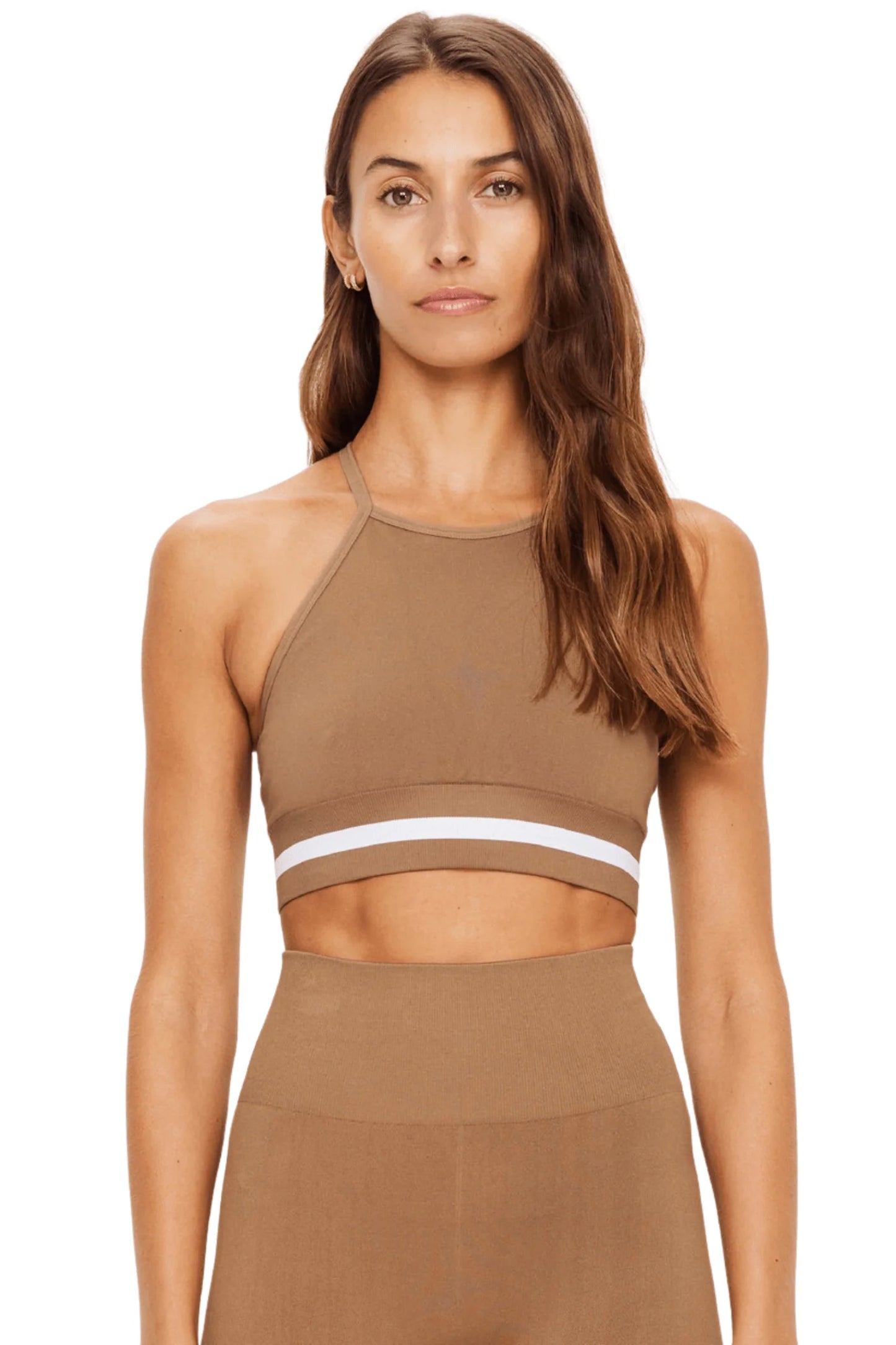 The Upside Form Seamless SET- 25 In Midi Pant and Angie Bra in Brown