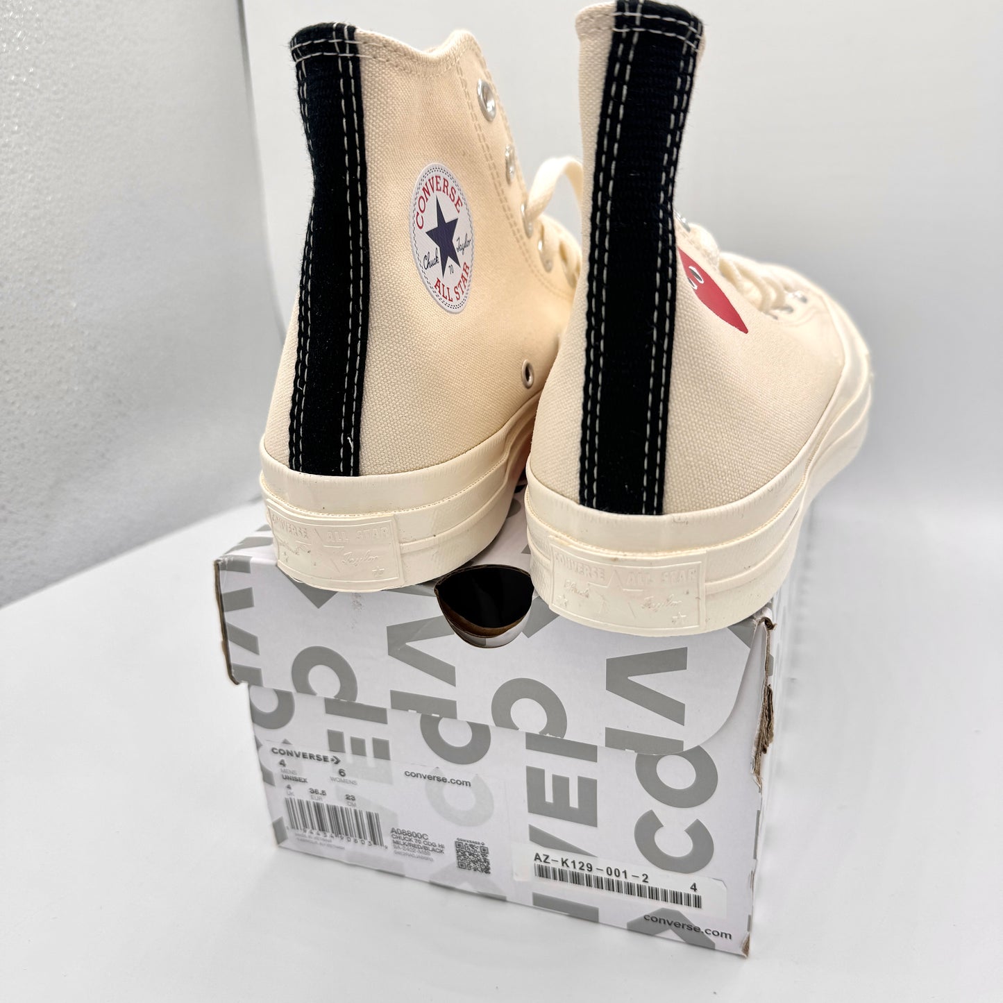 Commes Des Garçons CDG Play Converse High Top Chuck 70 Heart Sneaker