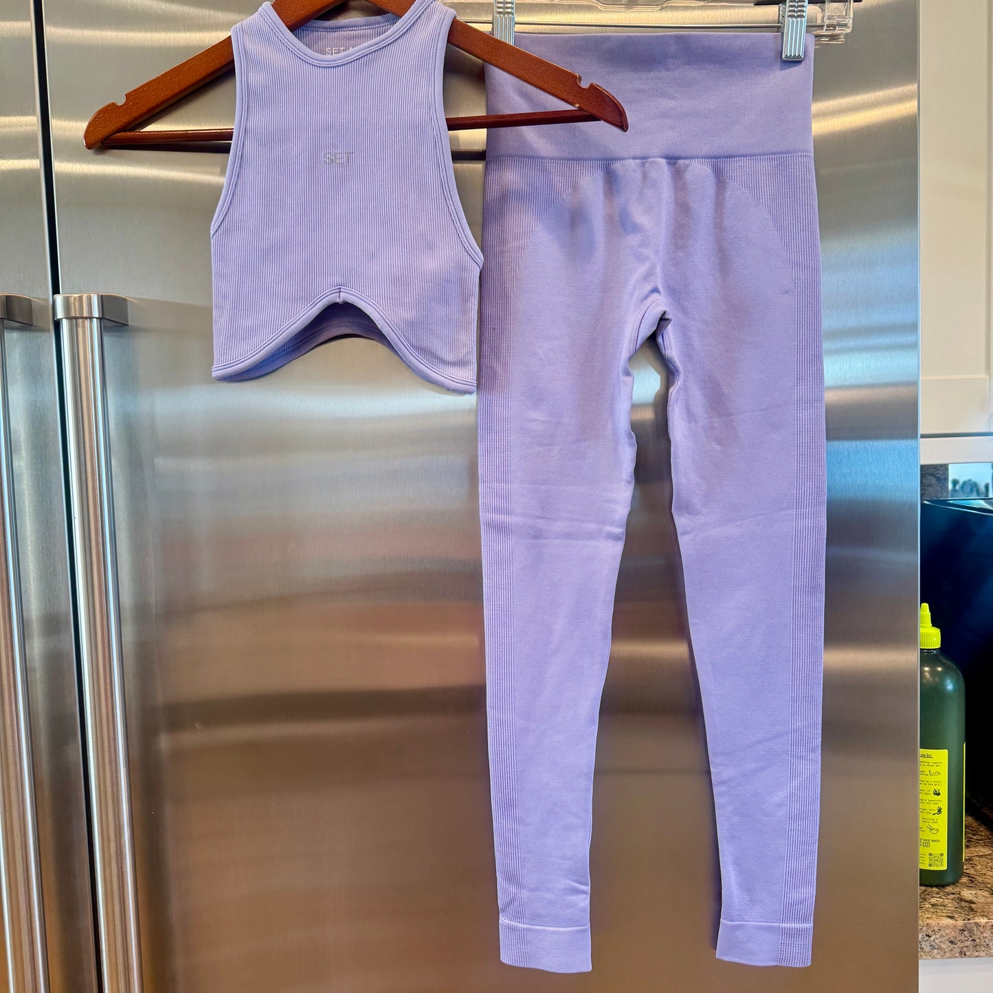 SET Active Matching Set in Lilac Purple - Sculptflex Power Angle Bra and Power Leggings in Lily