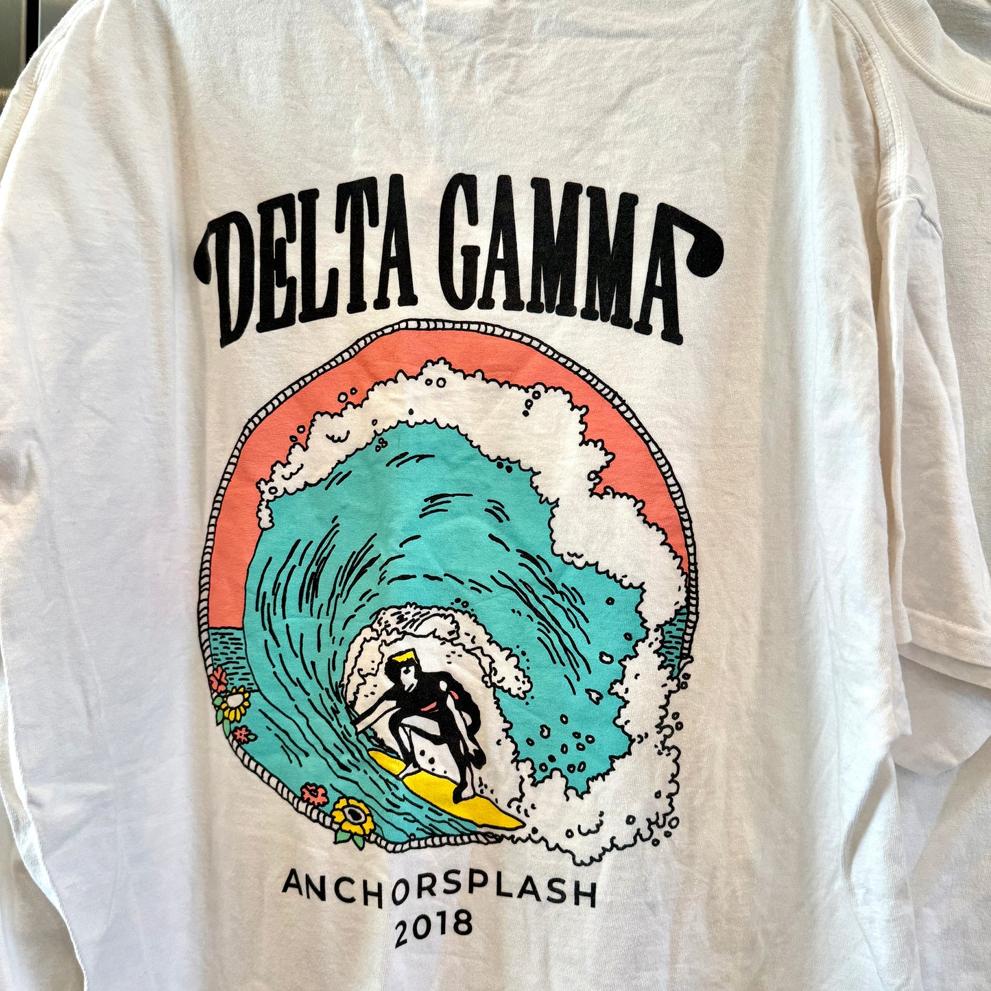 Delta Gamma BUNDLE 2 Shirts Anchor Like NEW Anchorsplash Sorority T White