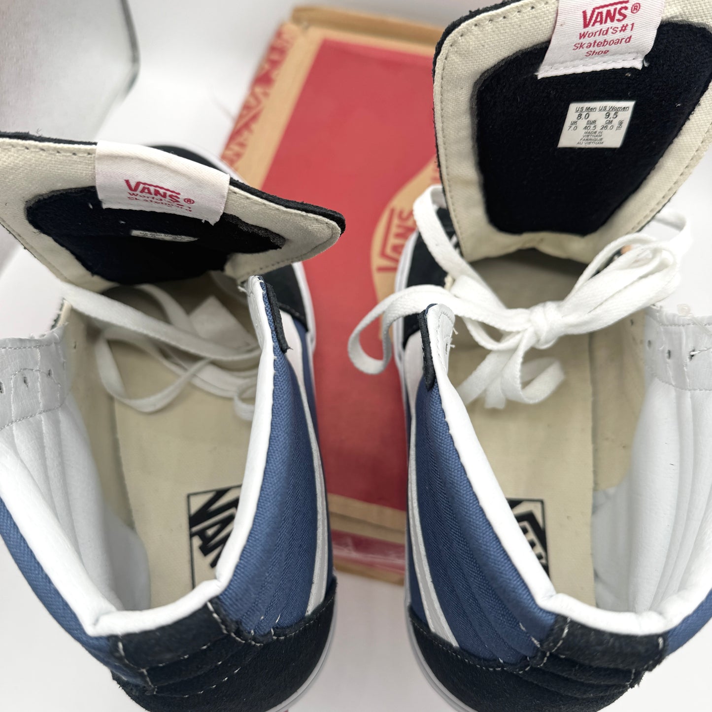 Vans Sk8 Hi Navy Blue / Black High Top Classic Skate Shoe