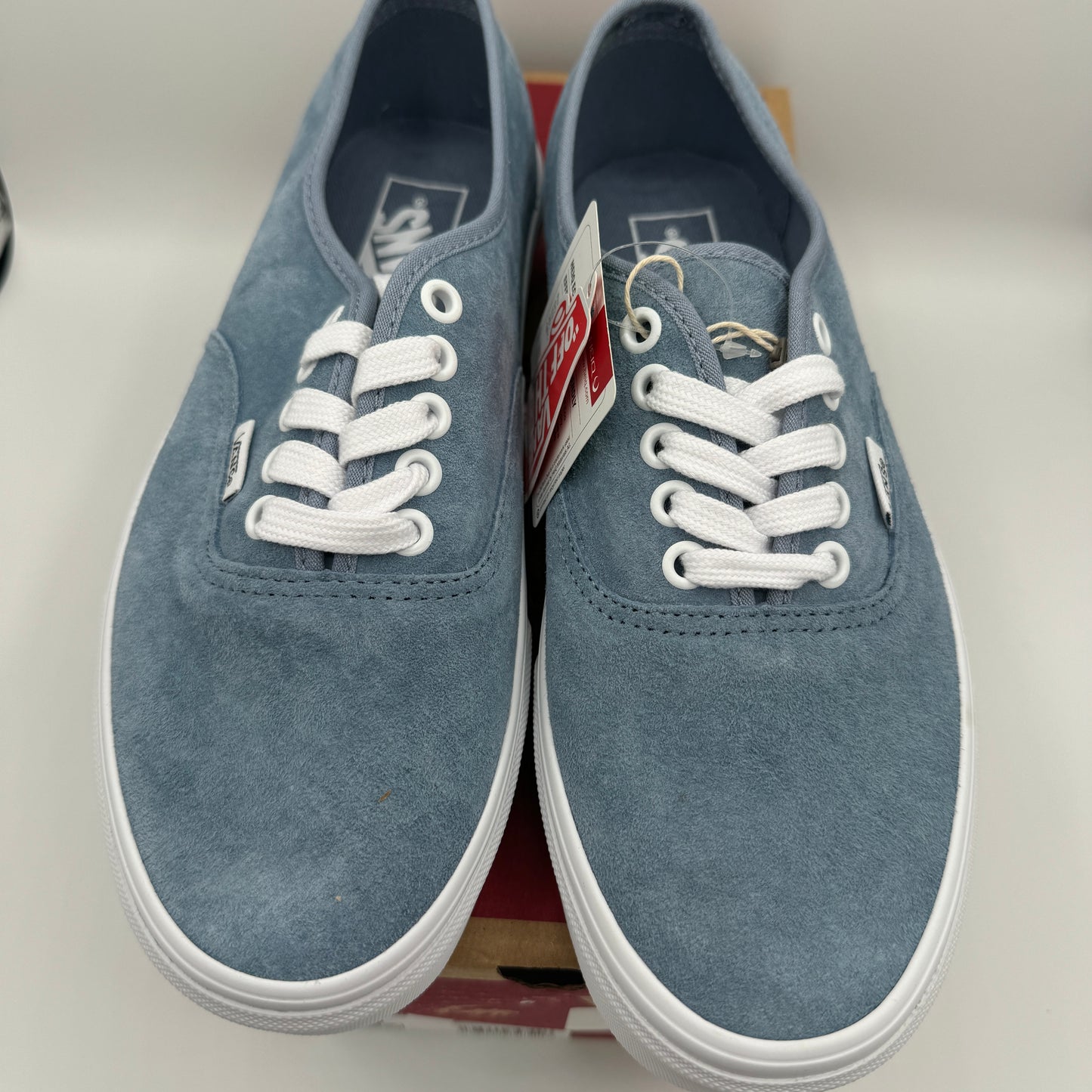 Vans Authentic Low Top Sneakers in Blue Ashley Pig Suede Leather