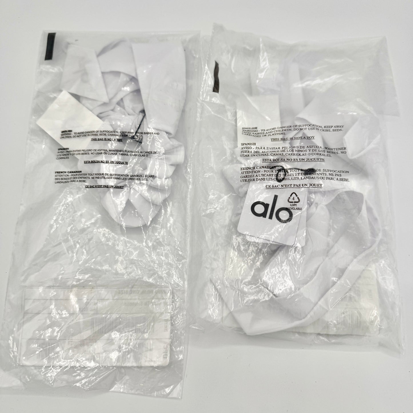 Alo Yoga (Bundle) 2x Love Knots Hair Tie Scrunchies — White