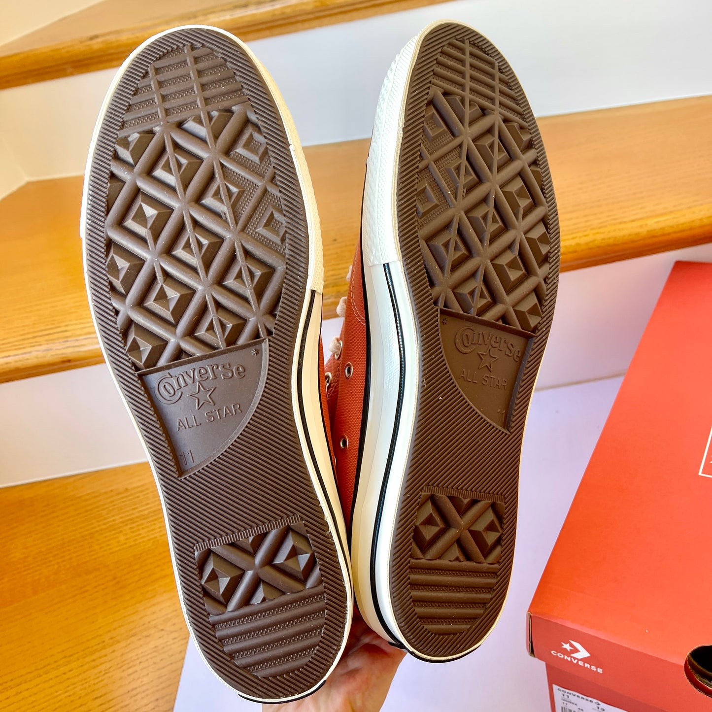 Converse Chuck 70 Hi High Top Sneakers Brass Orange Classic Egret